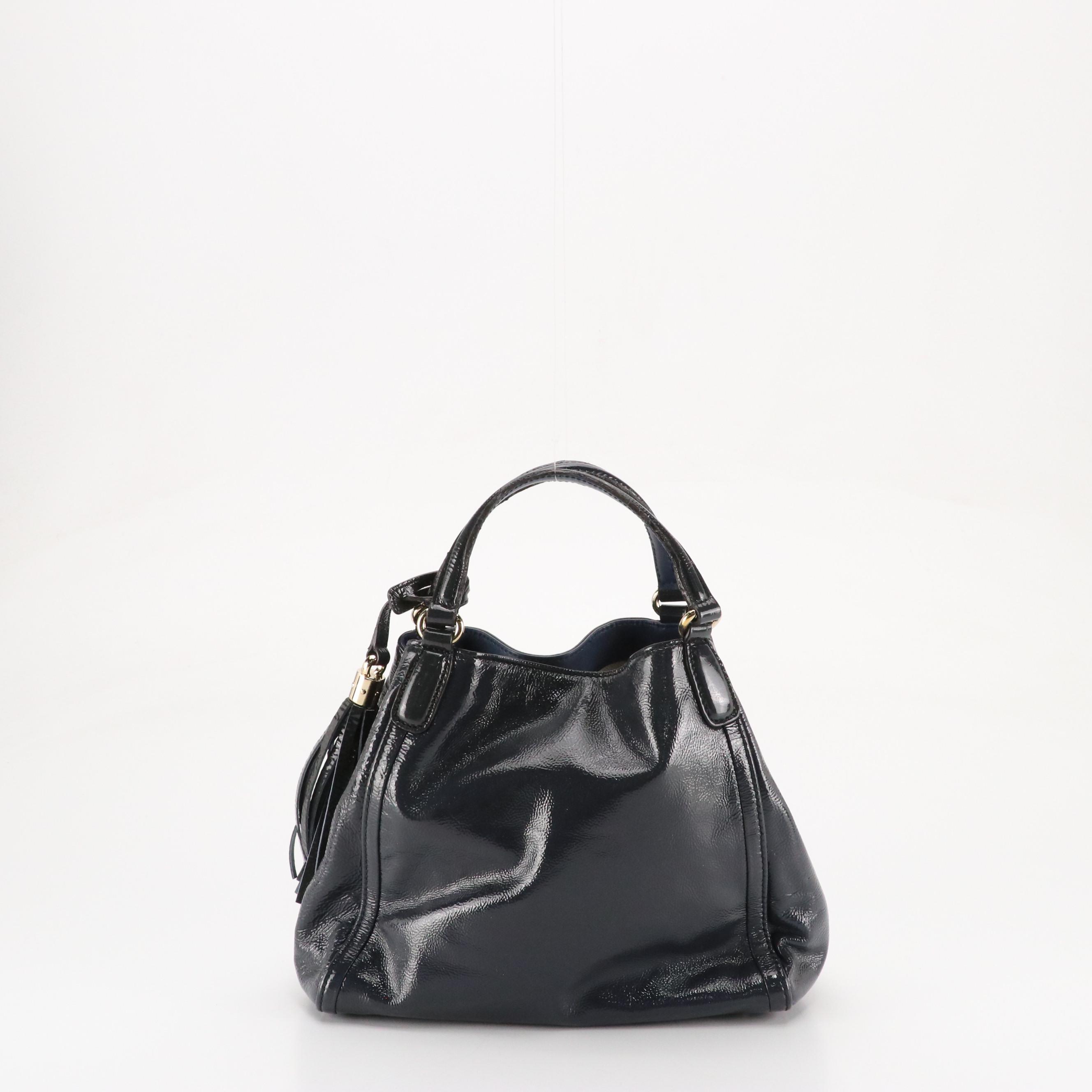 Gucci Patent Leather Soho Two-Way Bag with Tassel