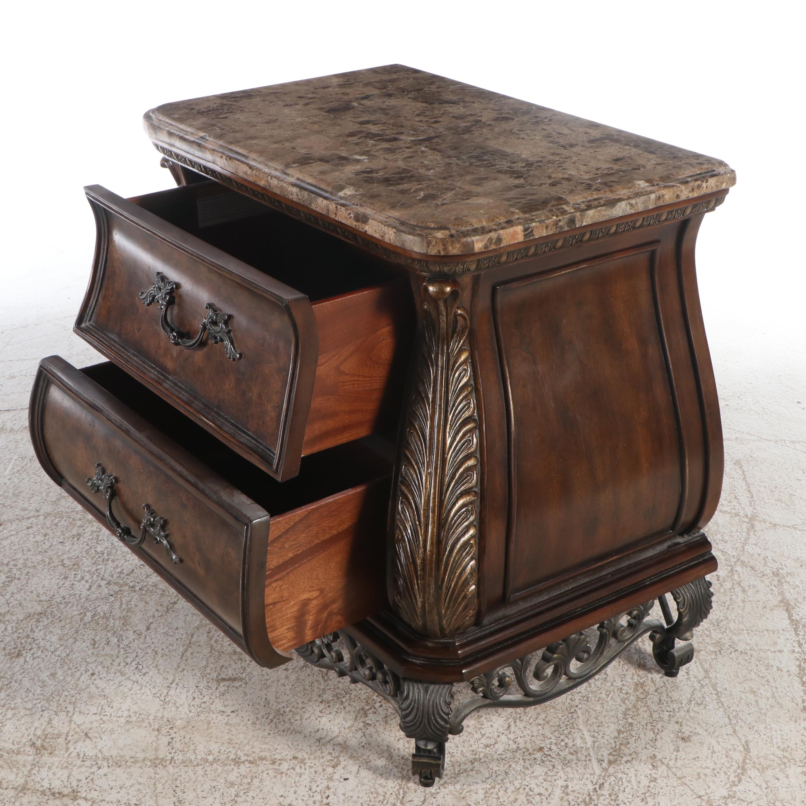 Pair of Pulaski Nightstands with King Size Bed Frame