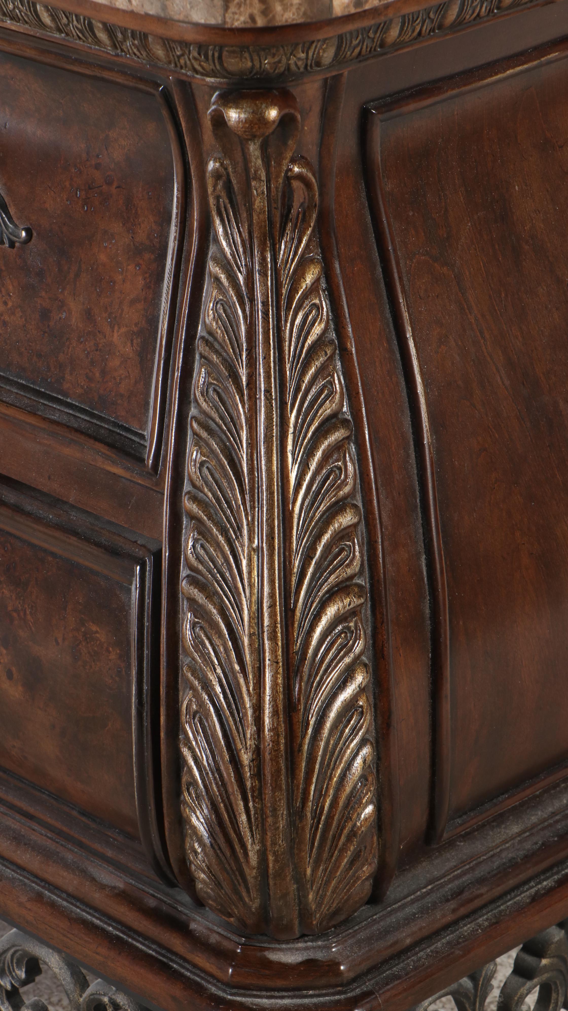 Pair of Pulaski Nightstands with King Size Bed Frame