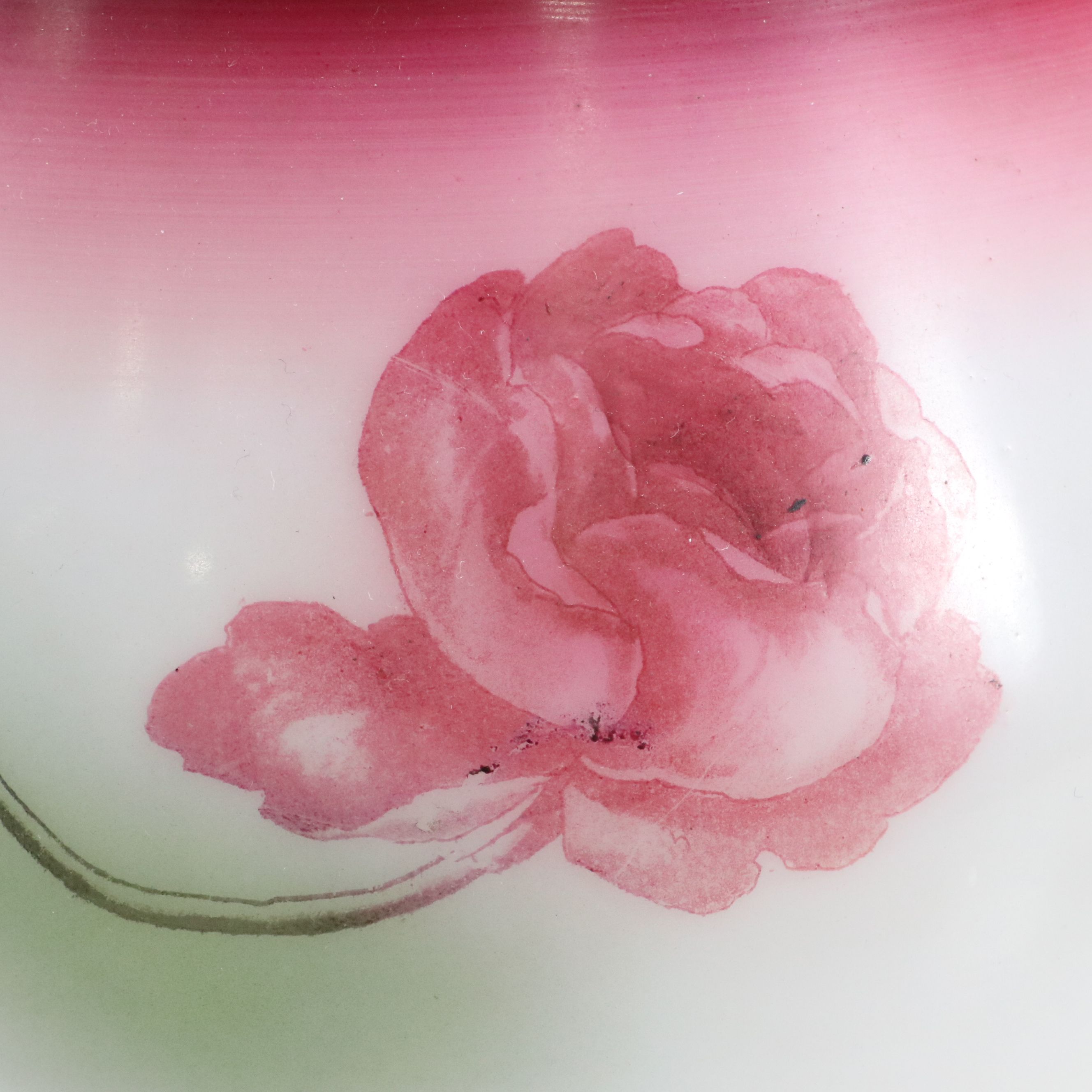 Victorian Style Paint-Decorated Oil Parlor Lamp, Adapted Mid-20th C