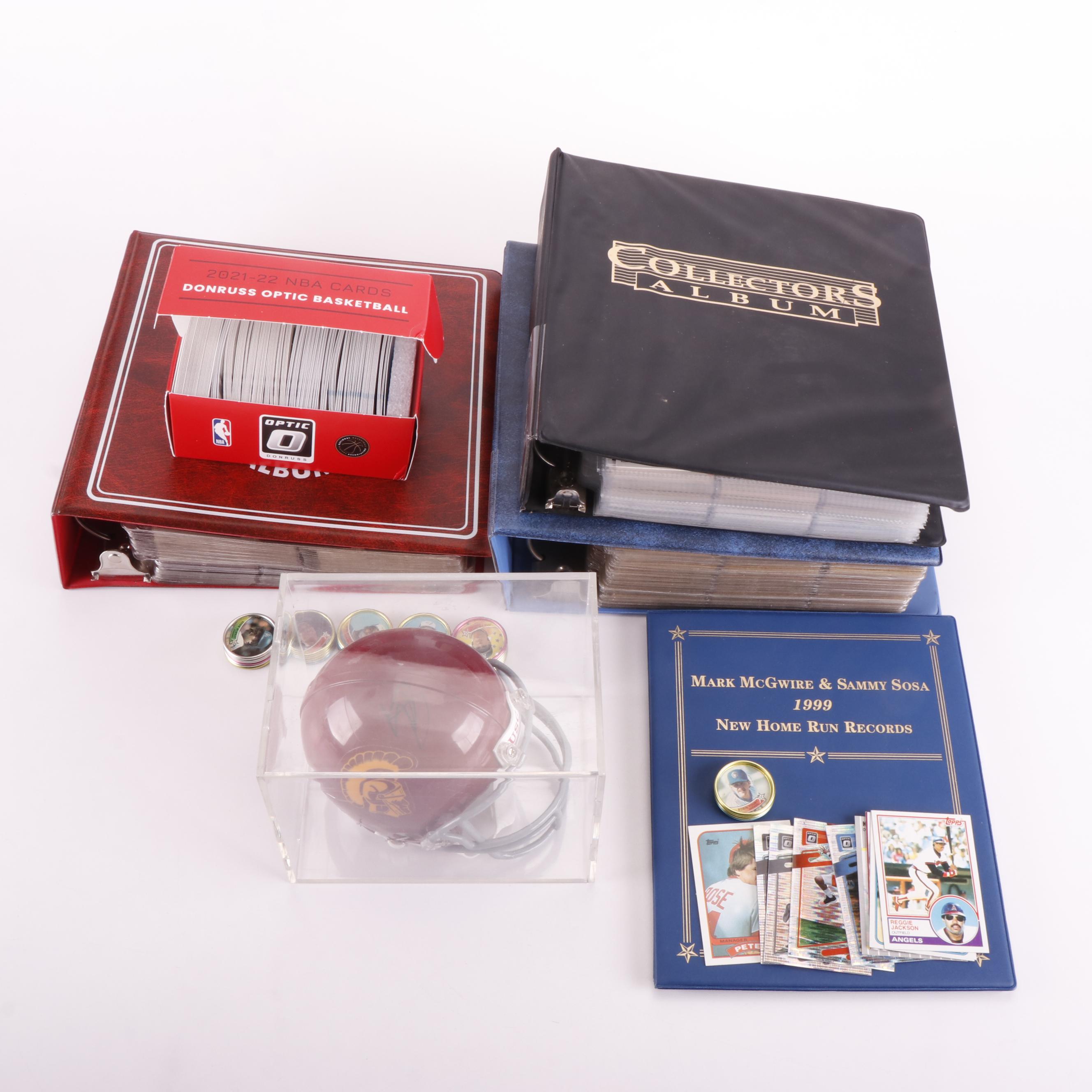 Carson Palmer Signed Mini Helmet with Gold Plated Baseball Cards and More