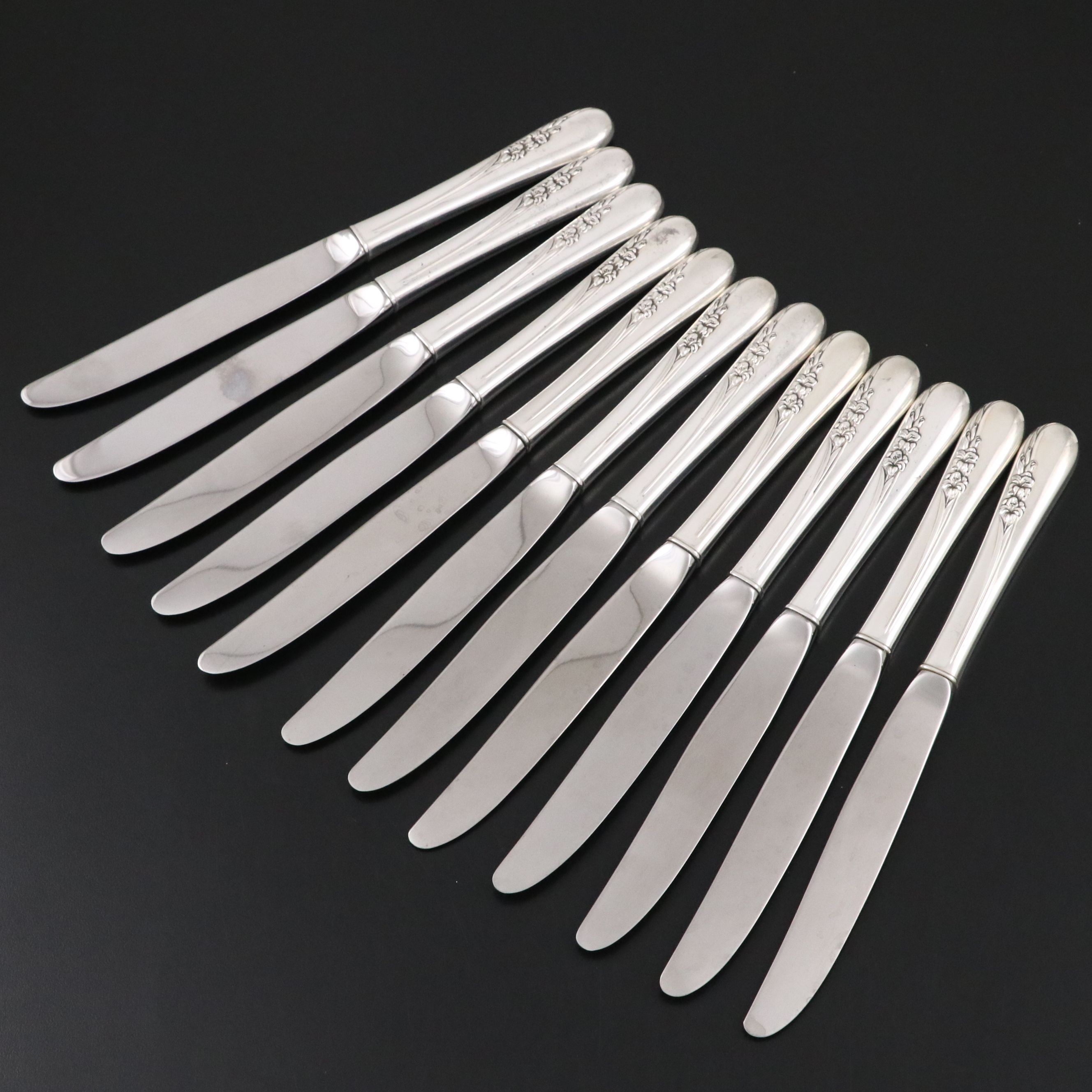 International Silver Co. "Blossom Time" Sterling Silver Handled Knives