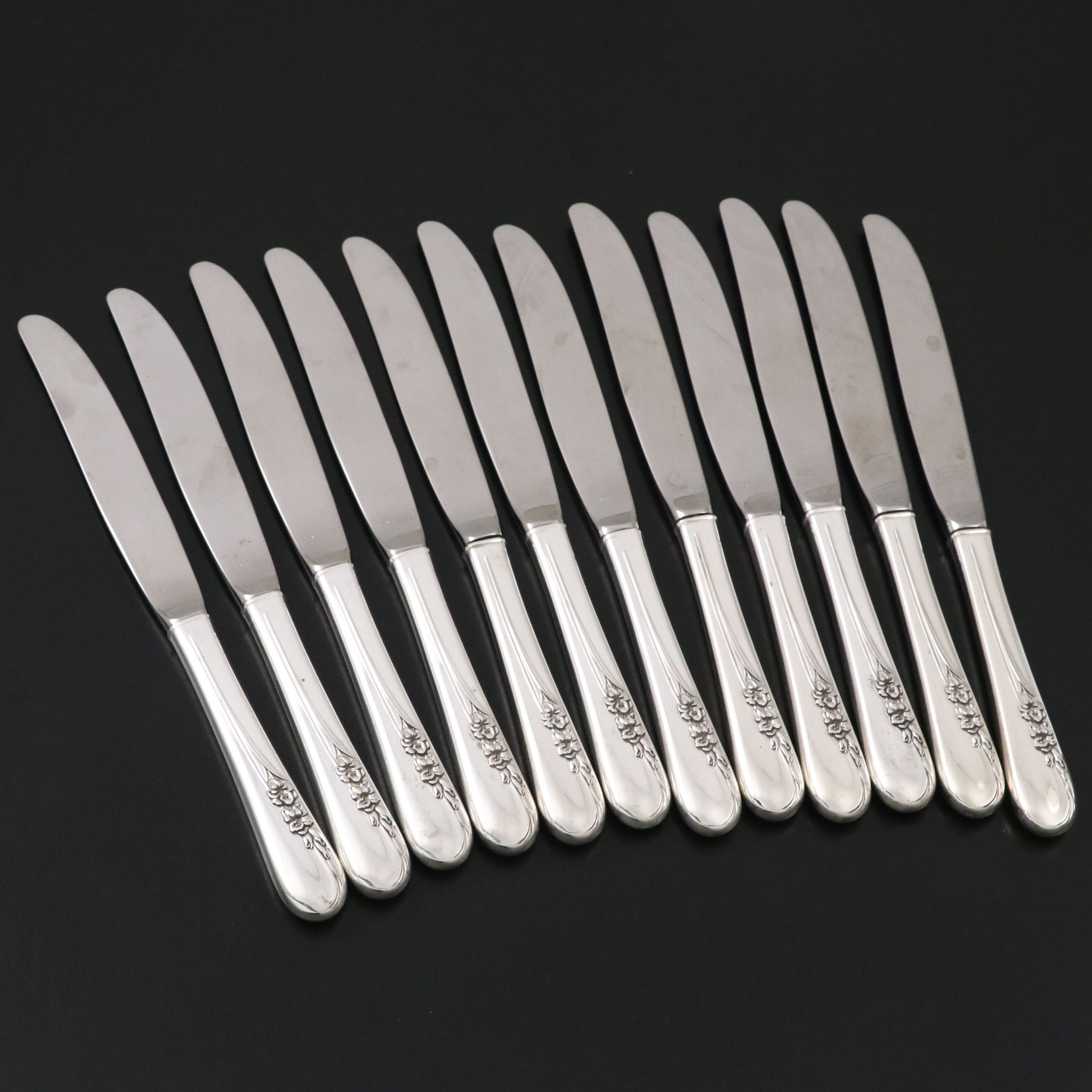 International Silver Co. "Blossom Time" Sterling Silver Handled Knives