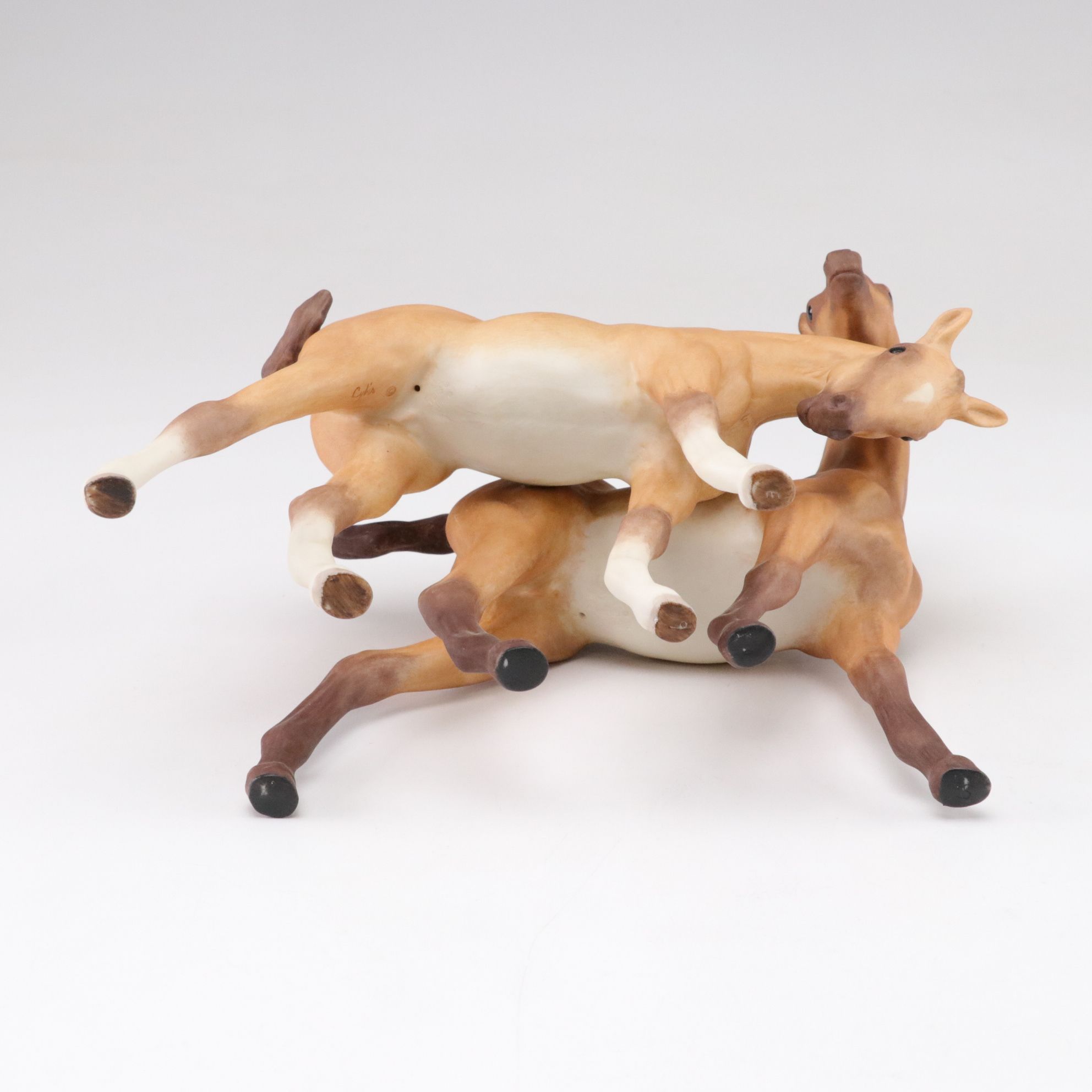 Cybis "Darby & Joan" with Gray Colt Porcelain Figurines