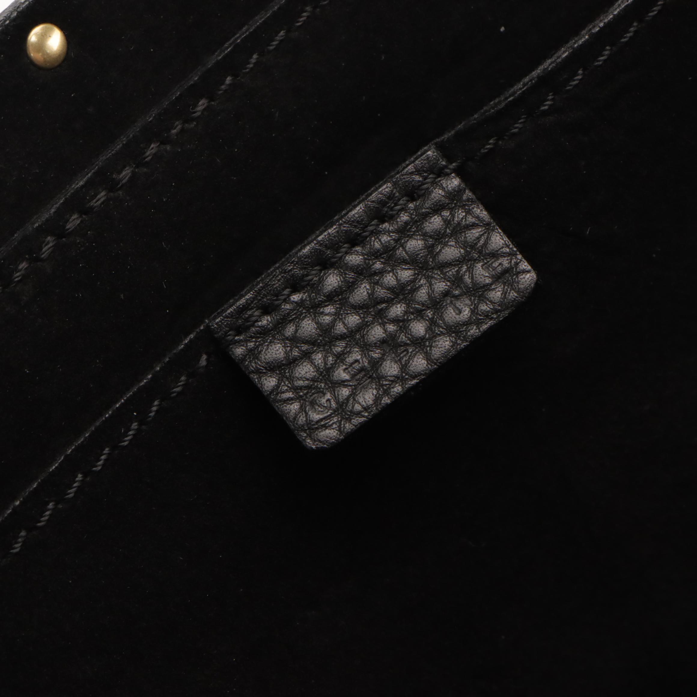 Celine Studded Boogie Bag in Black Calfskin Leather