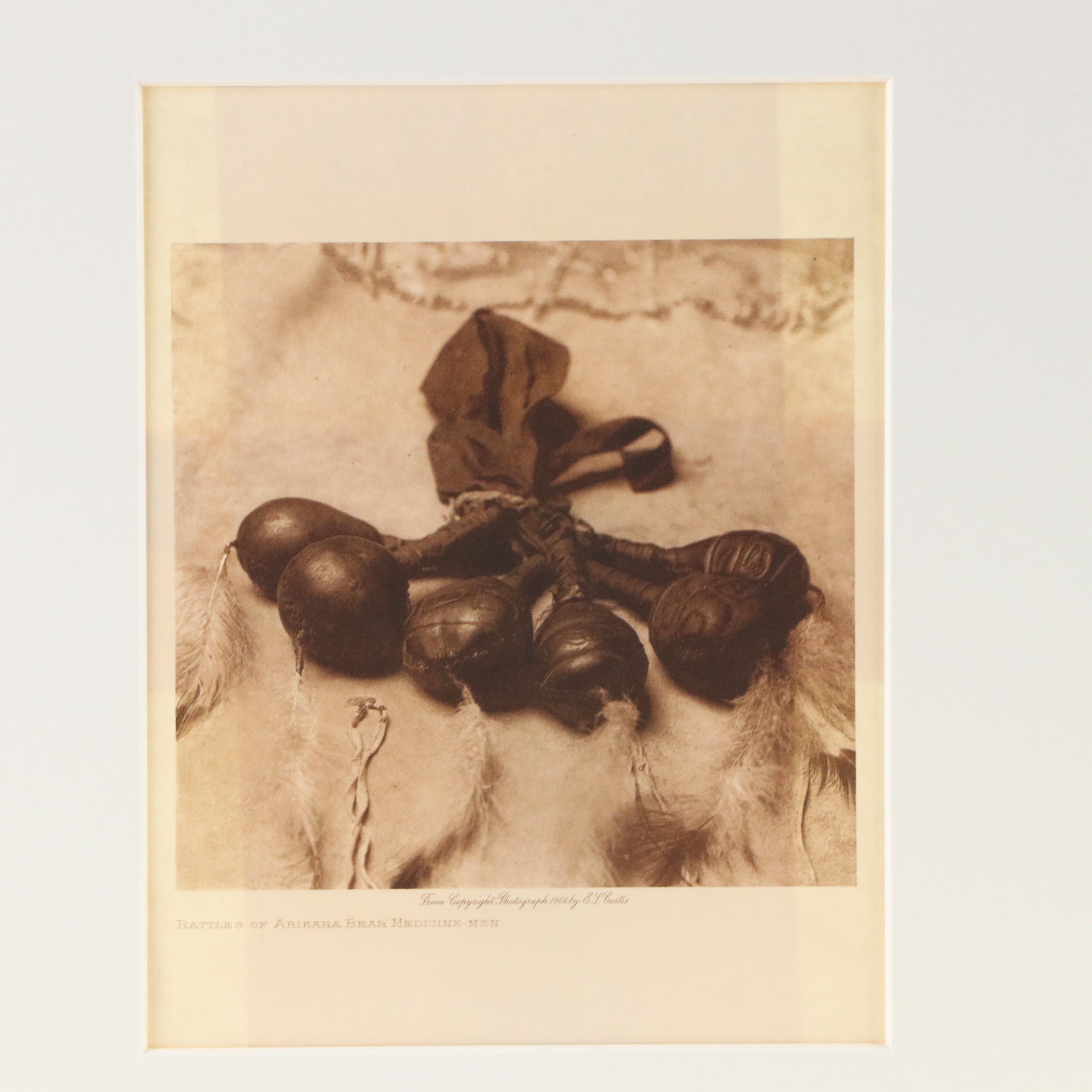 After Edward Sherriff Curtis Photogravure "Rattles of Arikara Bear Medicine-Men"