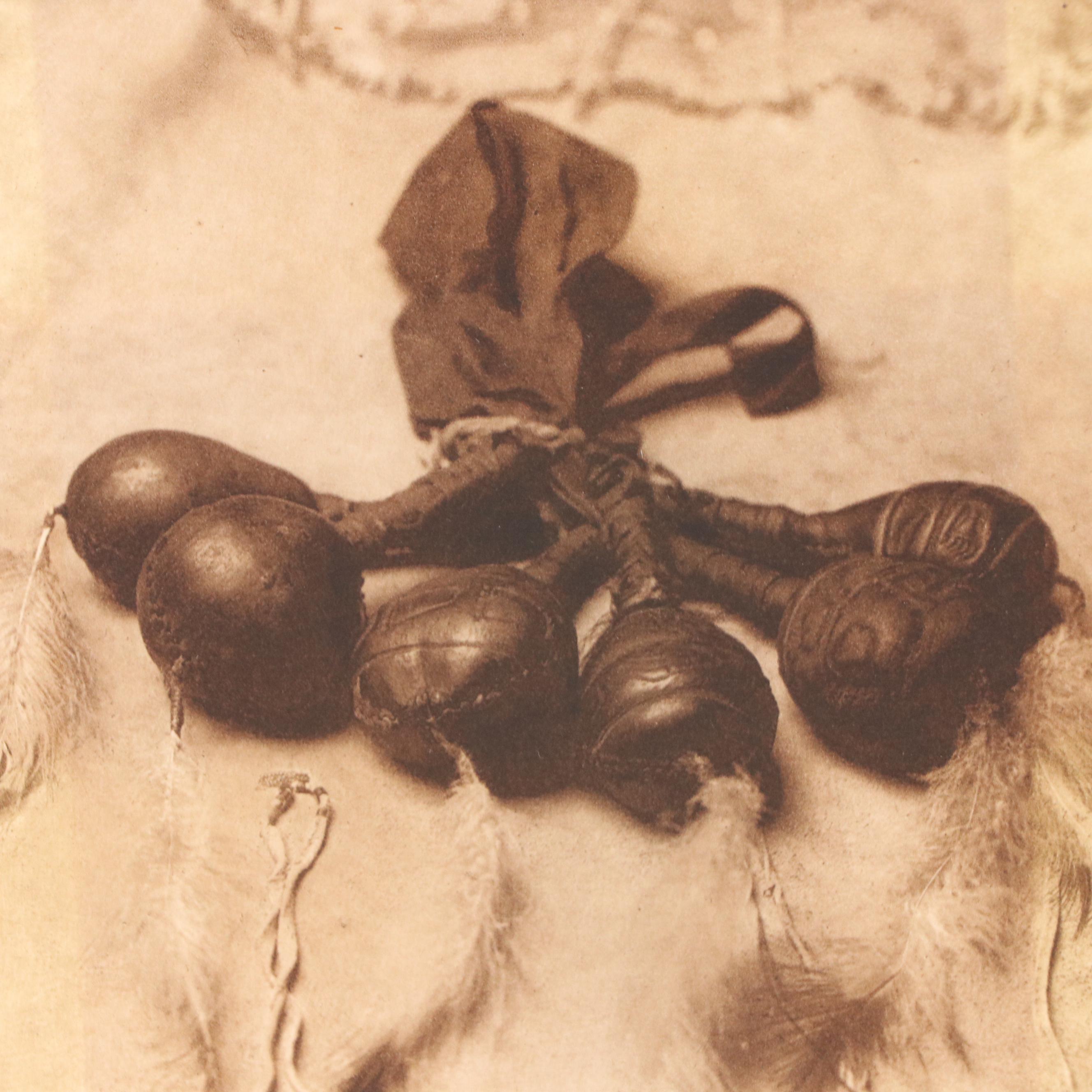 After Edward Sherriff Curtis Photogravure "Rattles of Arikara Bear Medicine-Men"