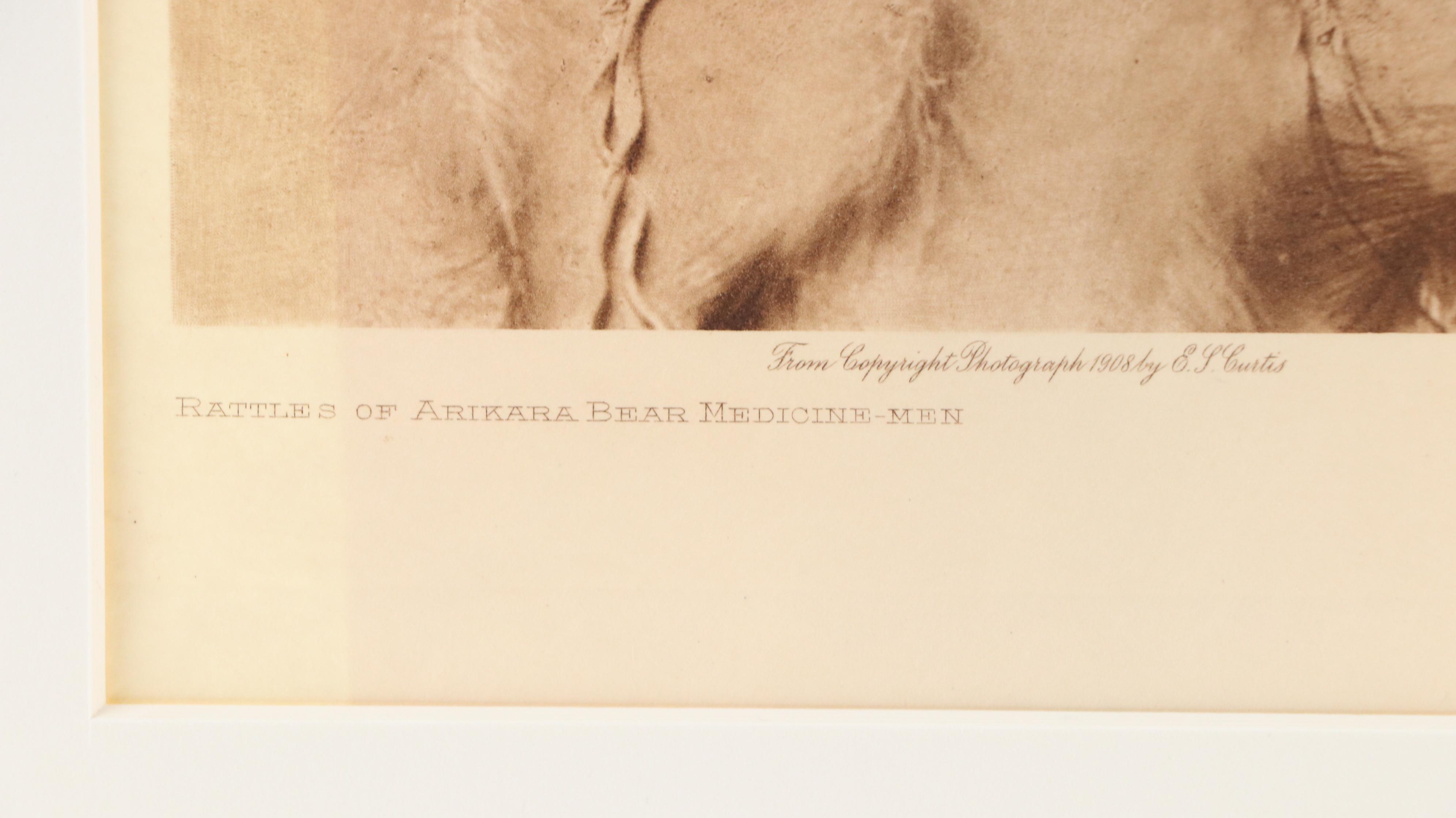 After Edward Sherriff Curtis Photogravure "Rattles of Arikara Bear Medicine-Men"