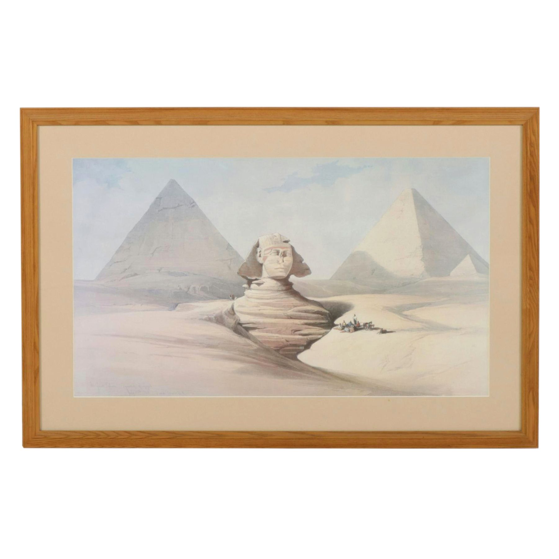 Offset Lithograph After David Roberts "The Great Sphinx and Pyramids at Gizeh"
