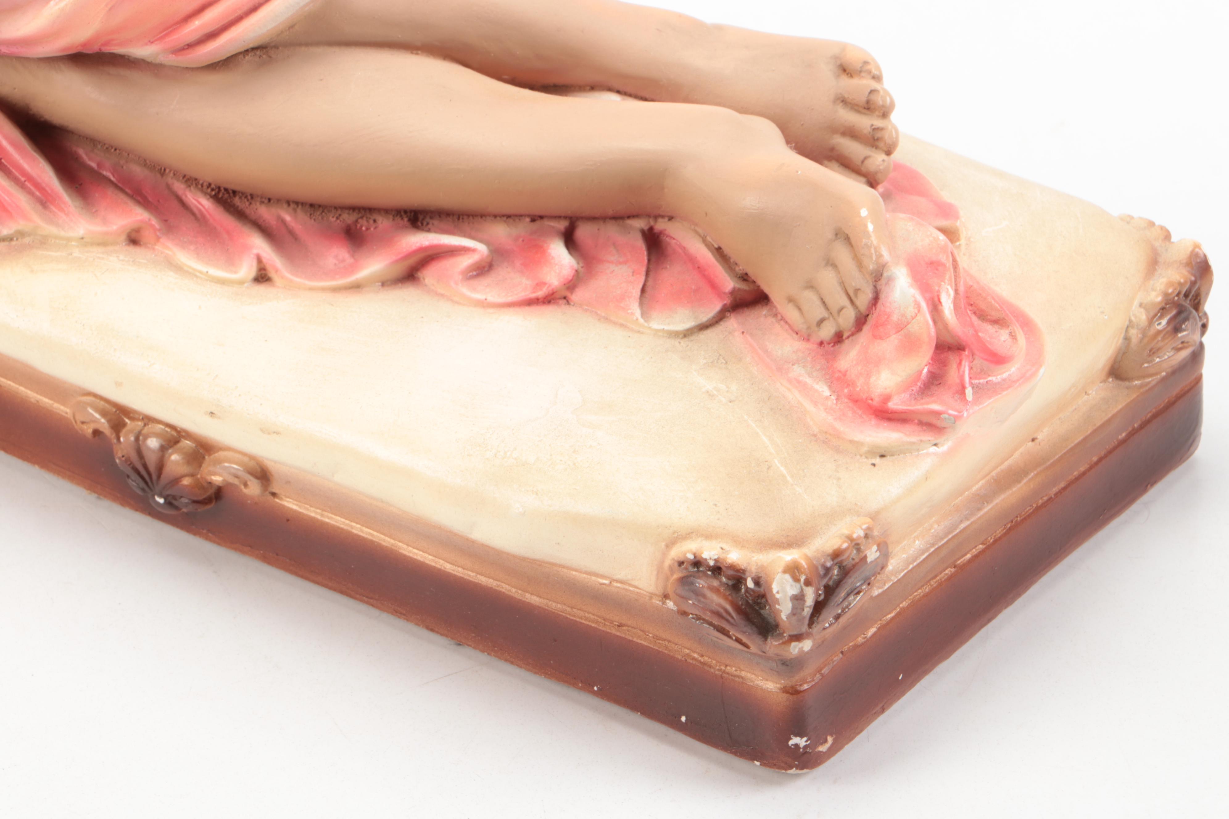 Venus Victorious Style Painted Chalkware Figurine, Mid to Late 20th Century