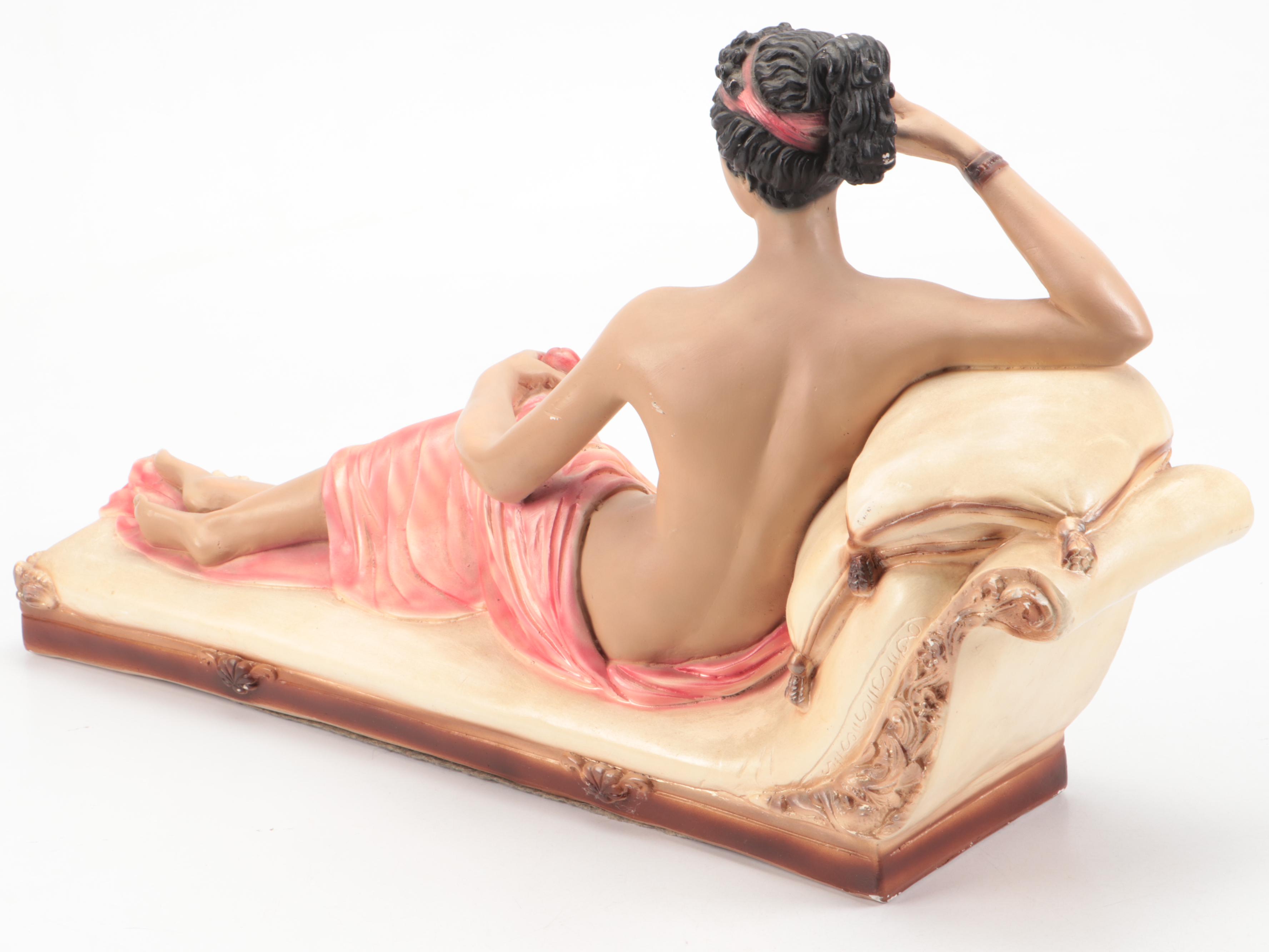 Venus Victorious Style Painted Chalkware Figurine, Mid to Late 20th Century