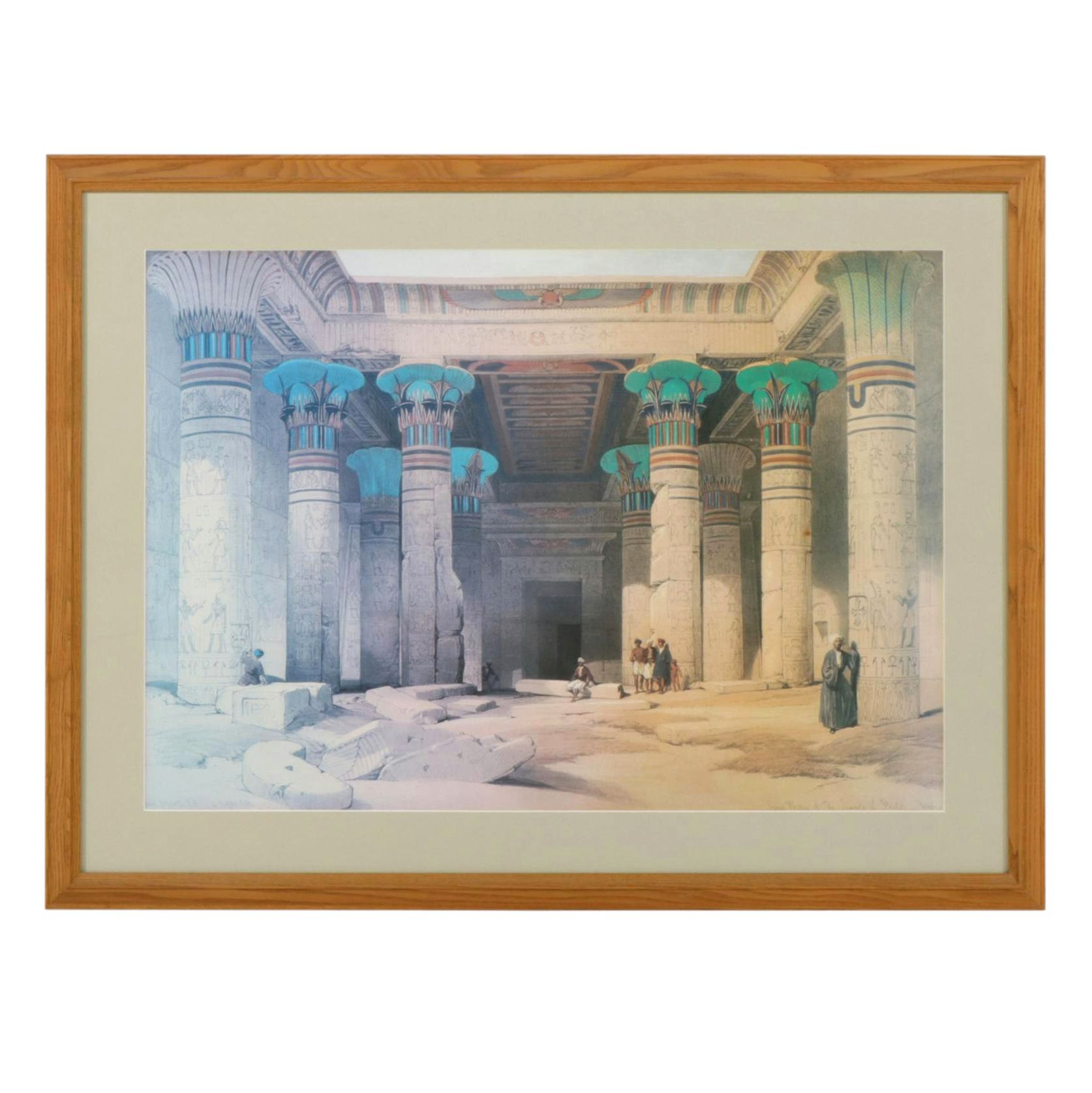 Offset Lithograph After David Roberts "Grand Portico of the Temple of Philae"