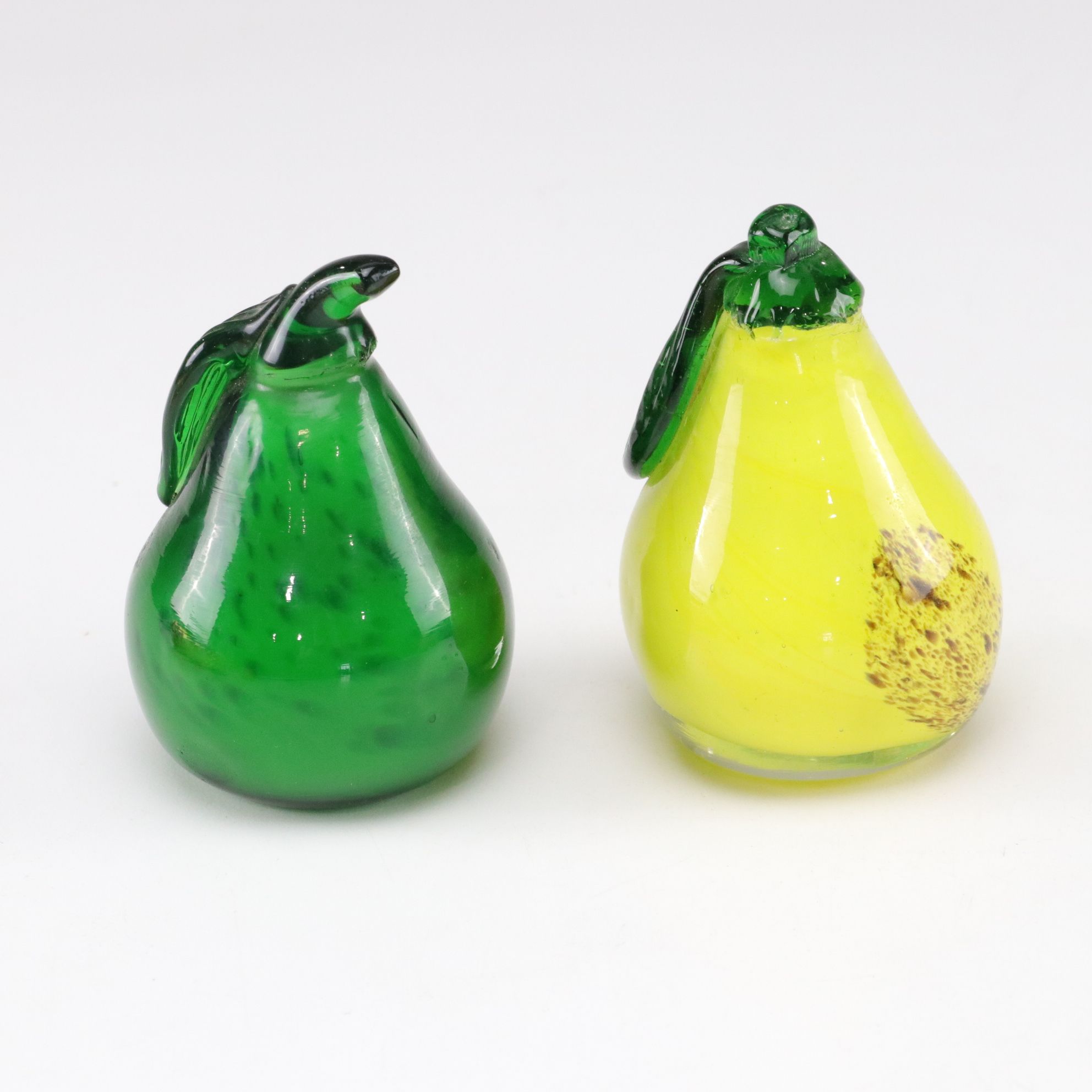 Murano Glass and Stone Fruit in Indiana Marigold Carnival Glass Bowl