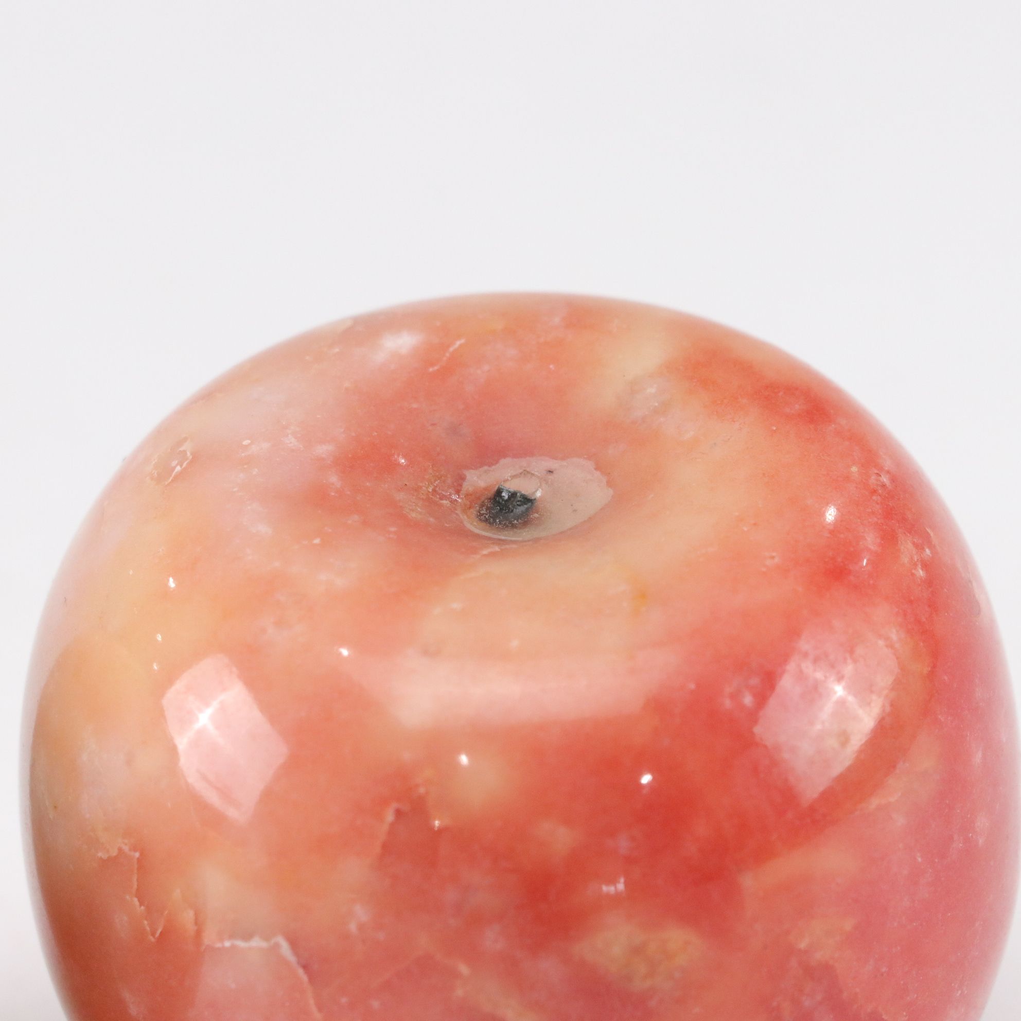 Murano Glass and Stone Fruit in Indiana Marigold Carnival Glass Bowl