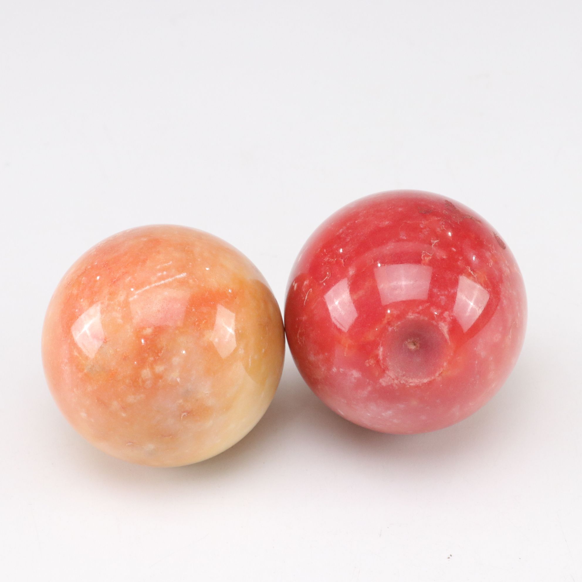 Murano Glass and Stone Fruit in Indiana Marigold Carnival Glass Bowl