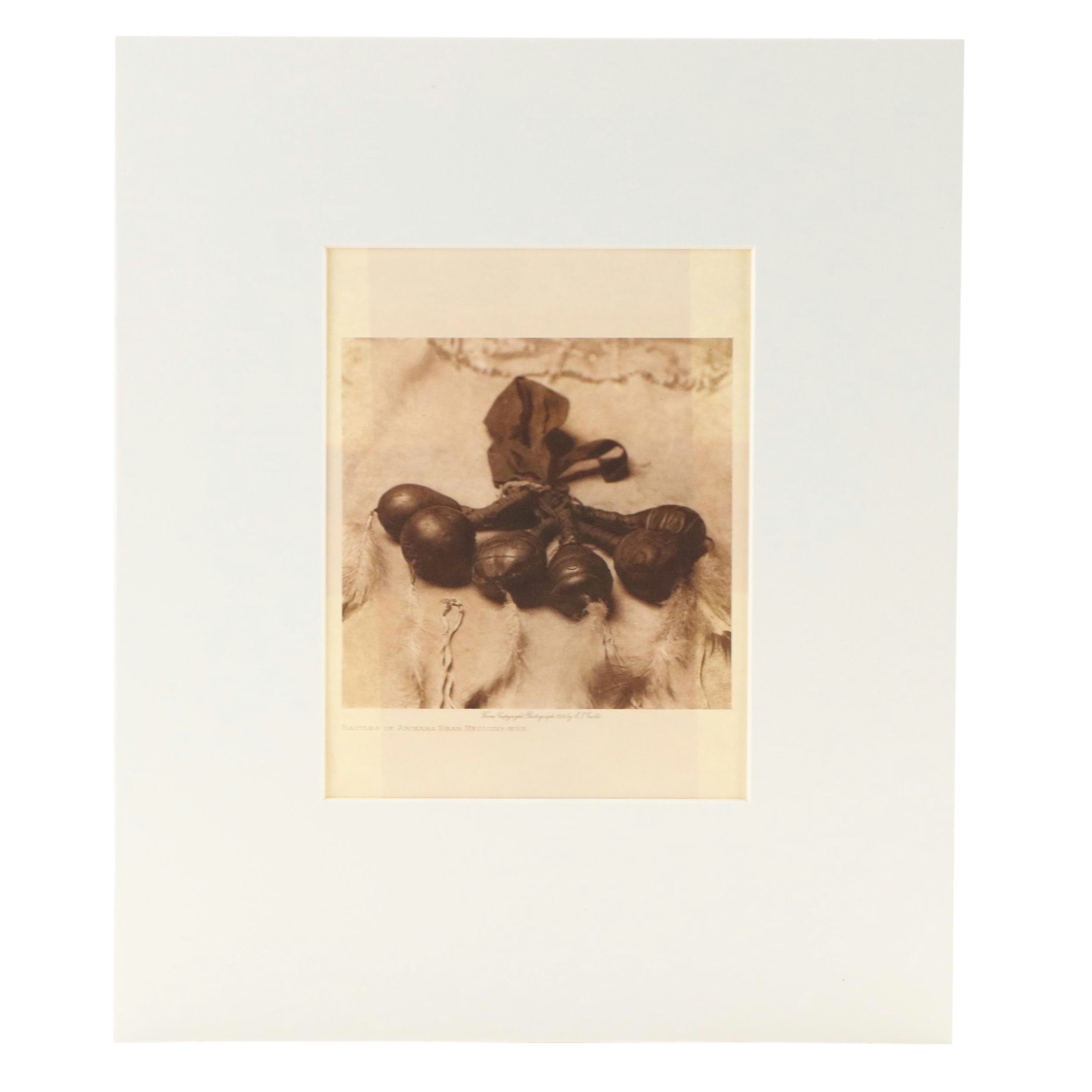 After Edward Sherriff Curtis Photogravure "Rattles of Arikara Bear Medicine-Men"