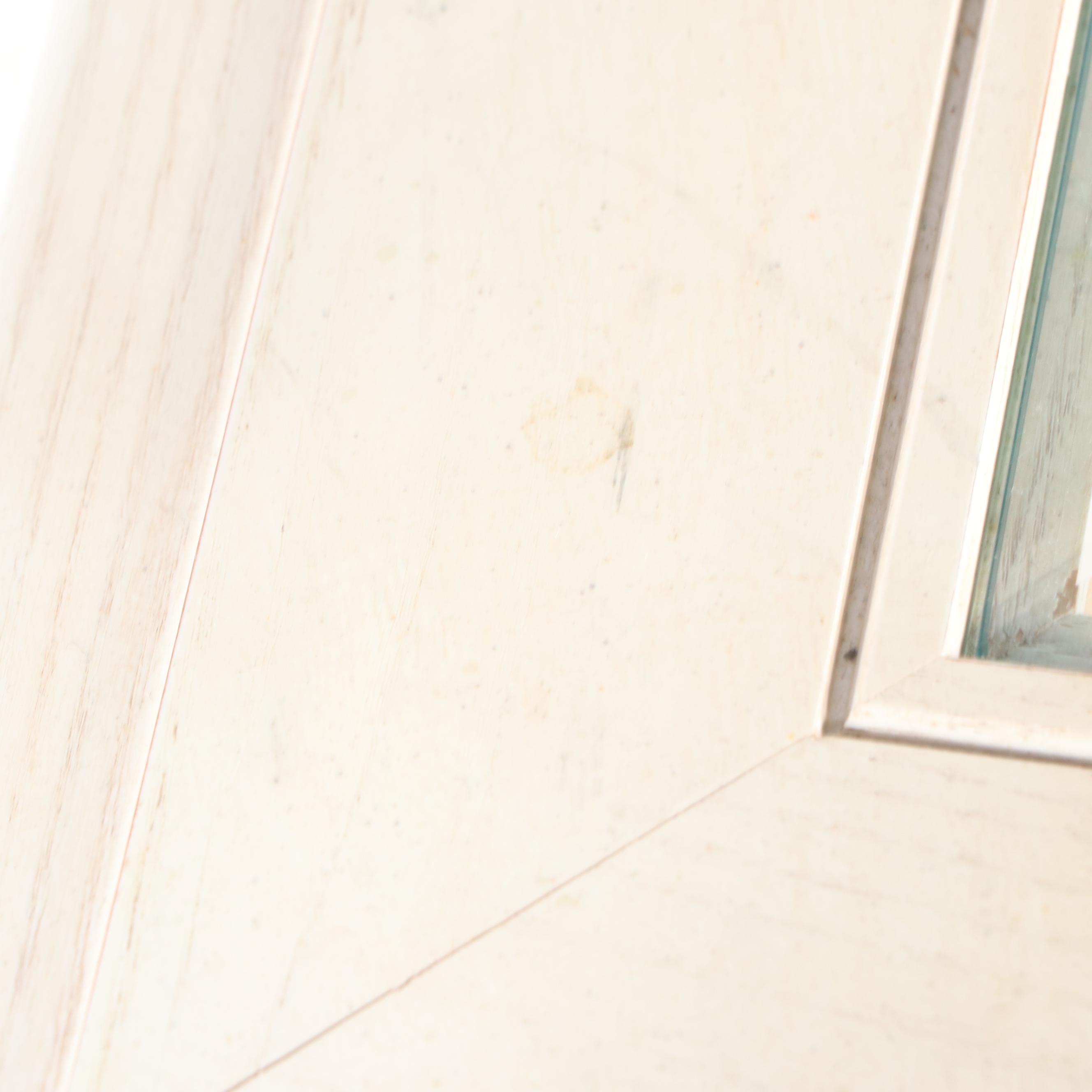 French Provincial Style Whitewashed Wood End Table with Foliate Detail