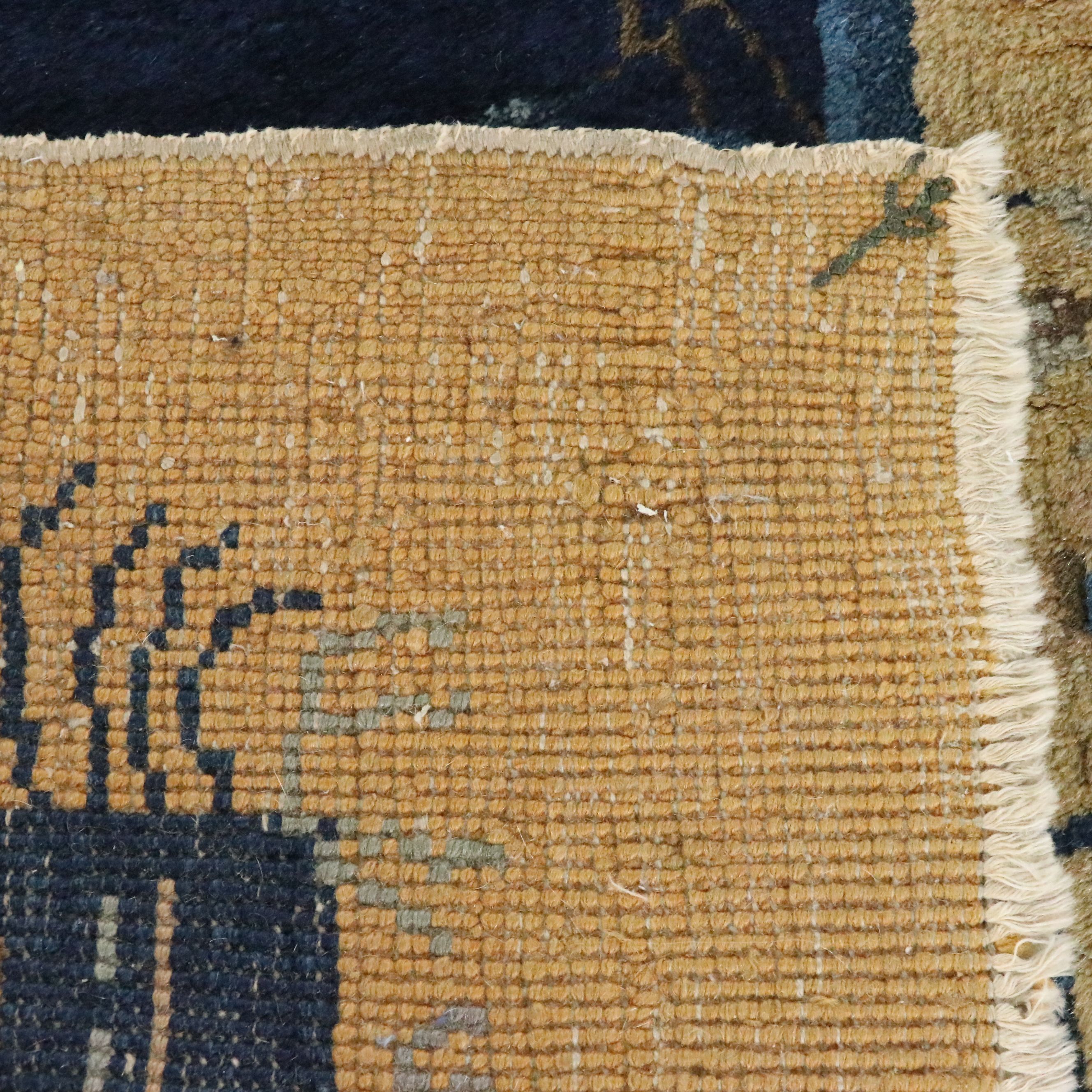 2'2 x 3' Hand-Knotted Chinese Nichols Art Deco Style Accent Rug