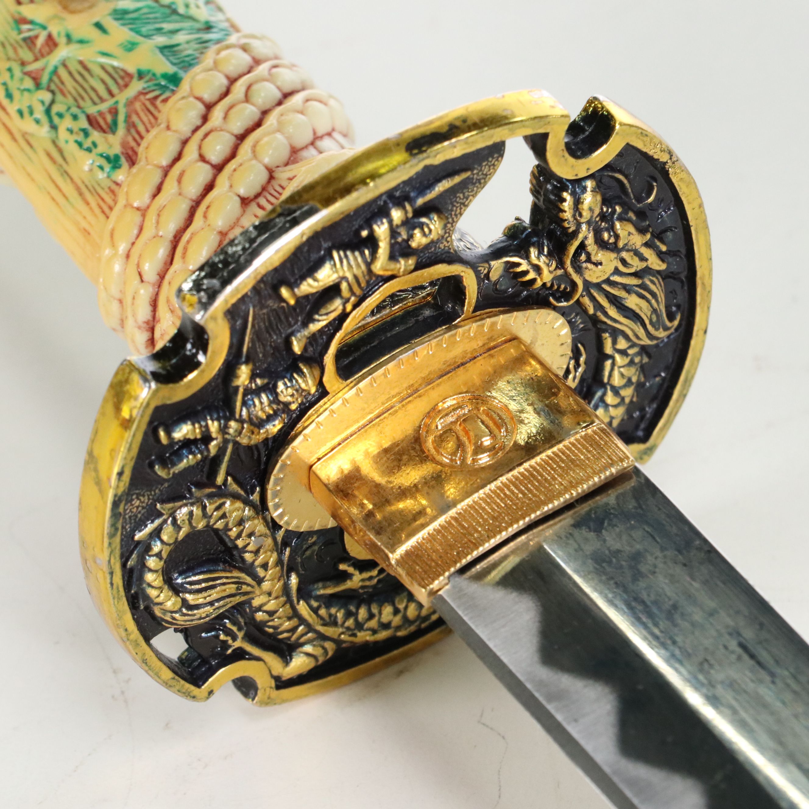 Contemporary Dragon Resin Handle Katana with Red Scabbard