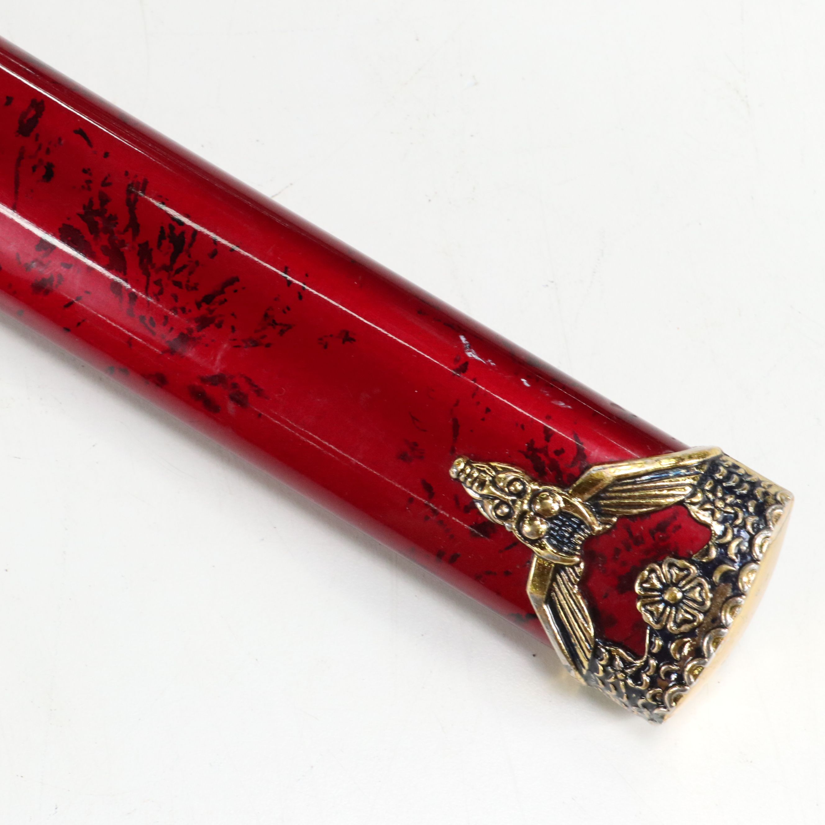 Contemporary Dragon Resin Handle Katana with Red Scabbard