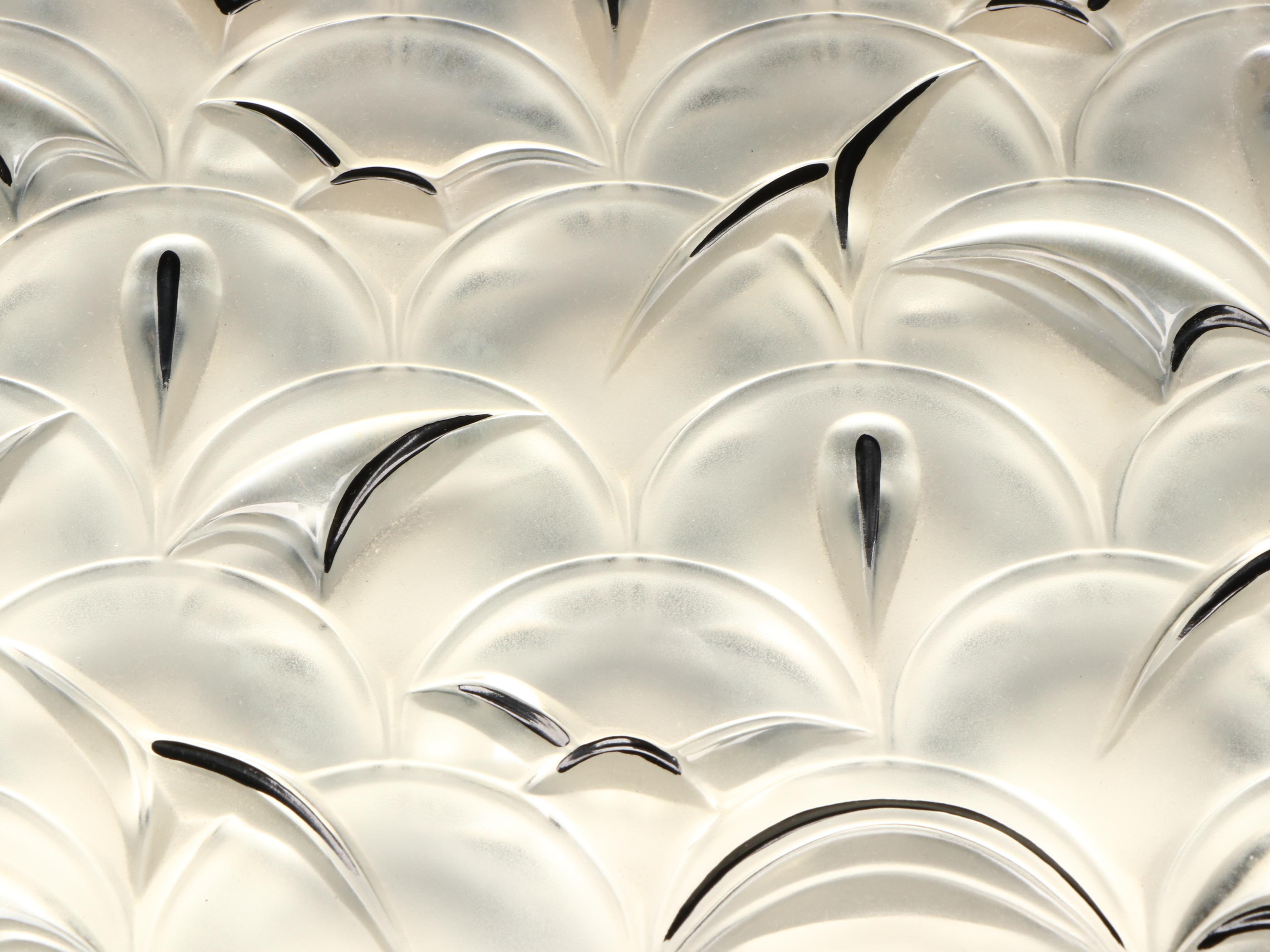 Lalique "Madrona" Crystal and Burl Wood Veneer Humidor, circa 1994