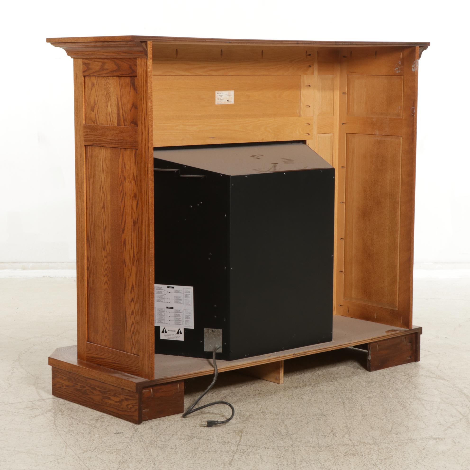 Classic Flame Electric Fireplace in Amish-Made Oak Surround