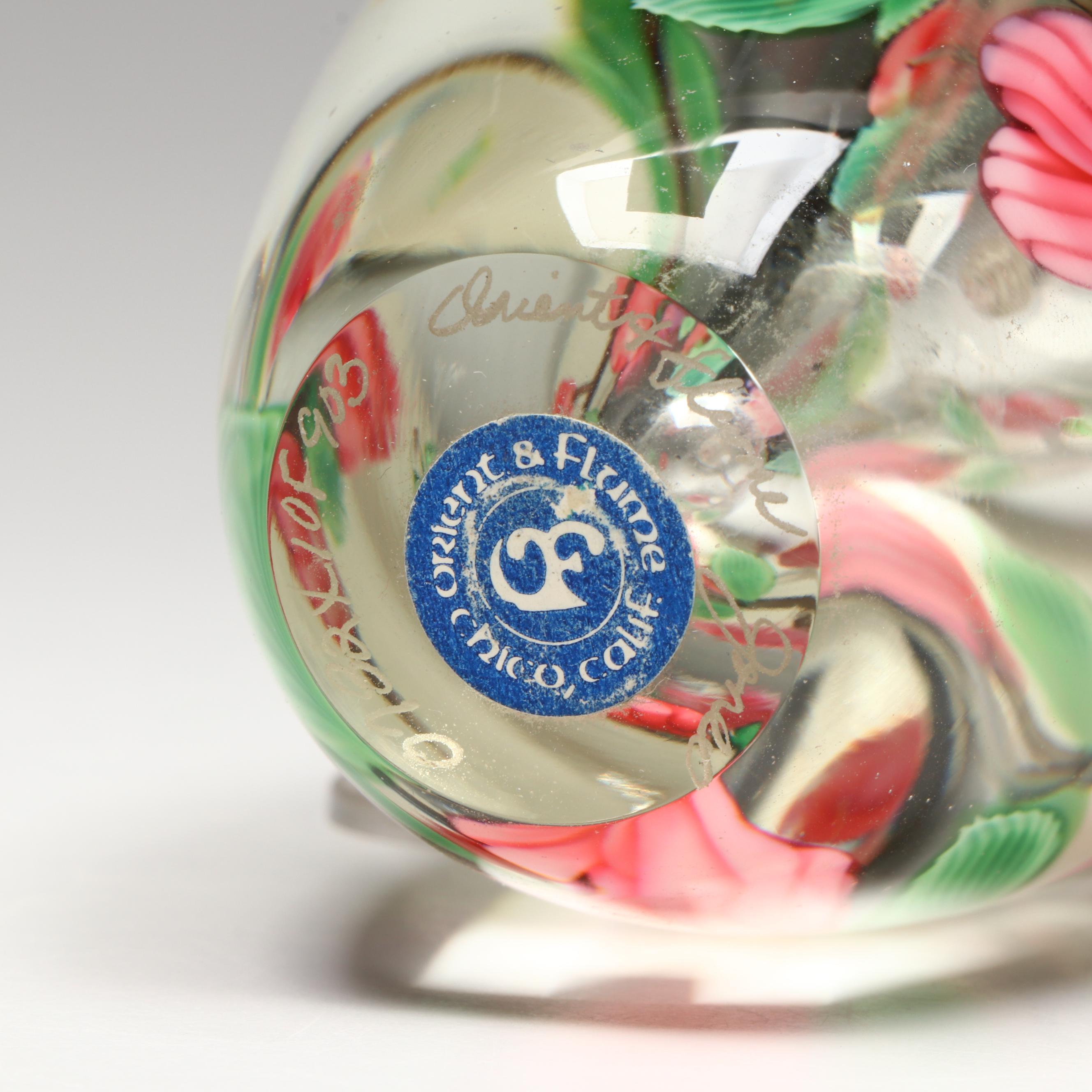 Gary Jones for Orient & Flume Pink Dogwood Blossom Art Glass Perfume Bottle