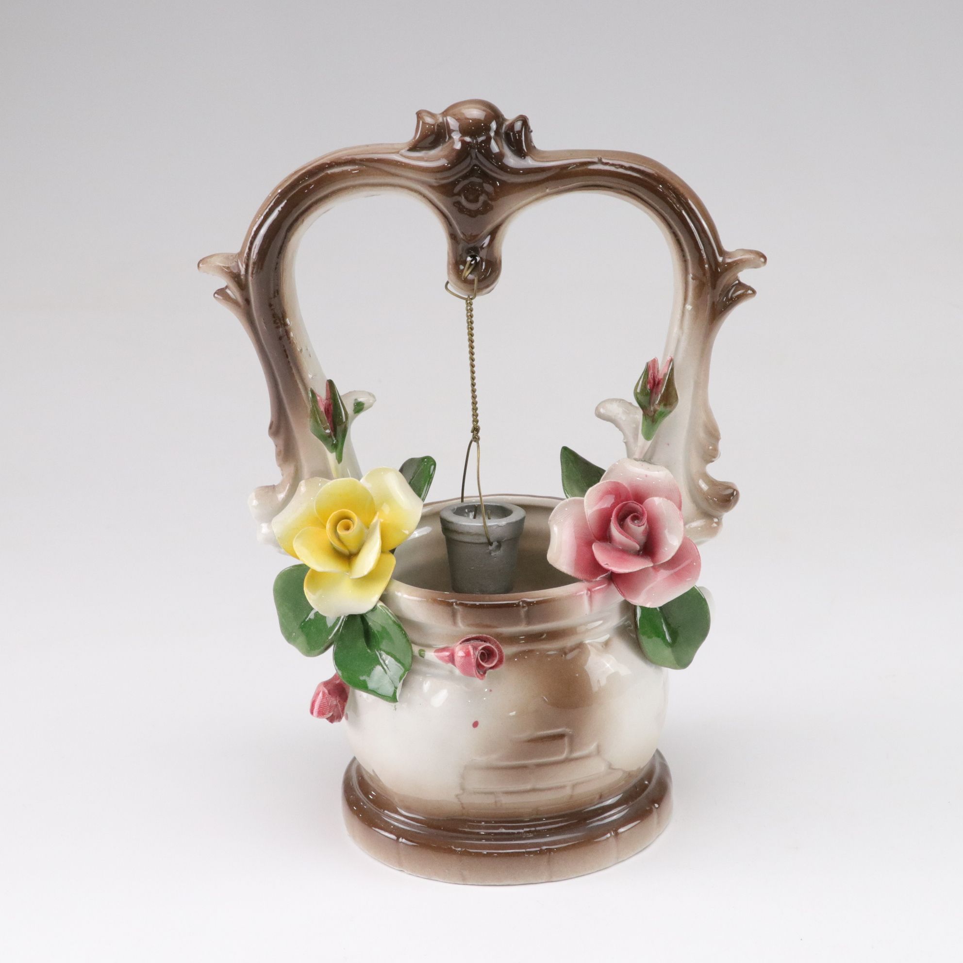 Capodimonte Wishing Well Baskets with Hanging Buckets