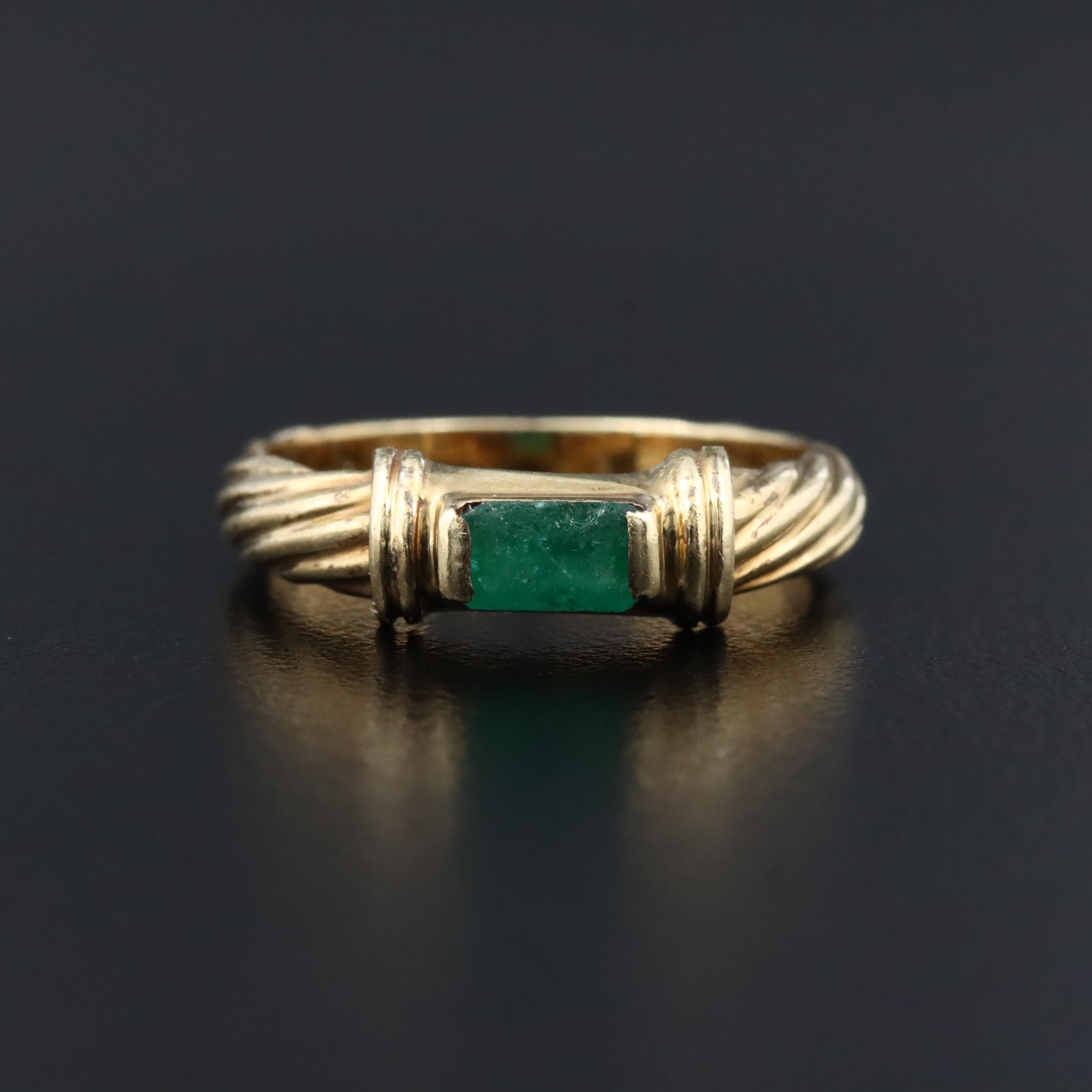 David Yurman Metro 14K Emerald Ring