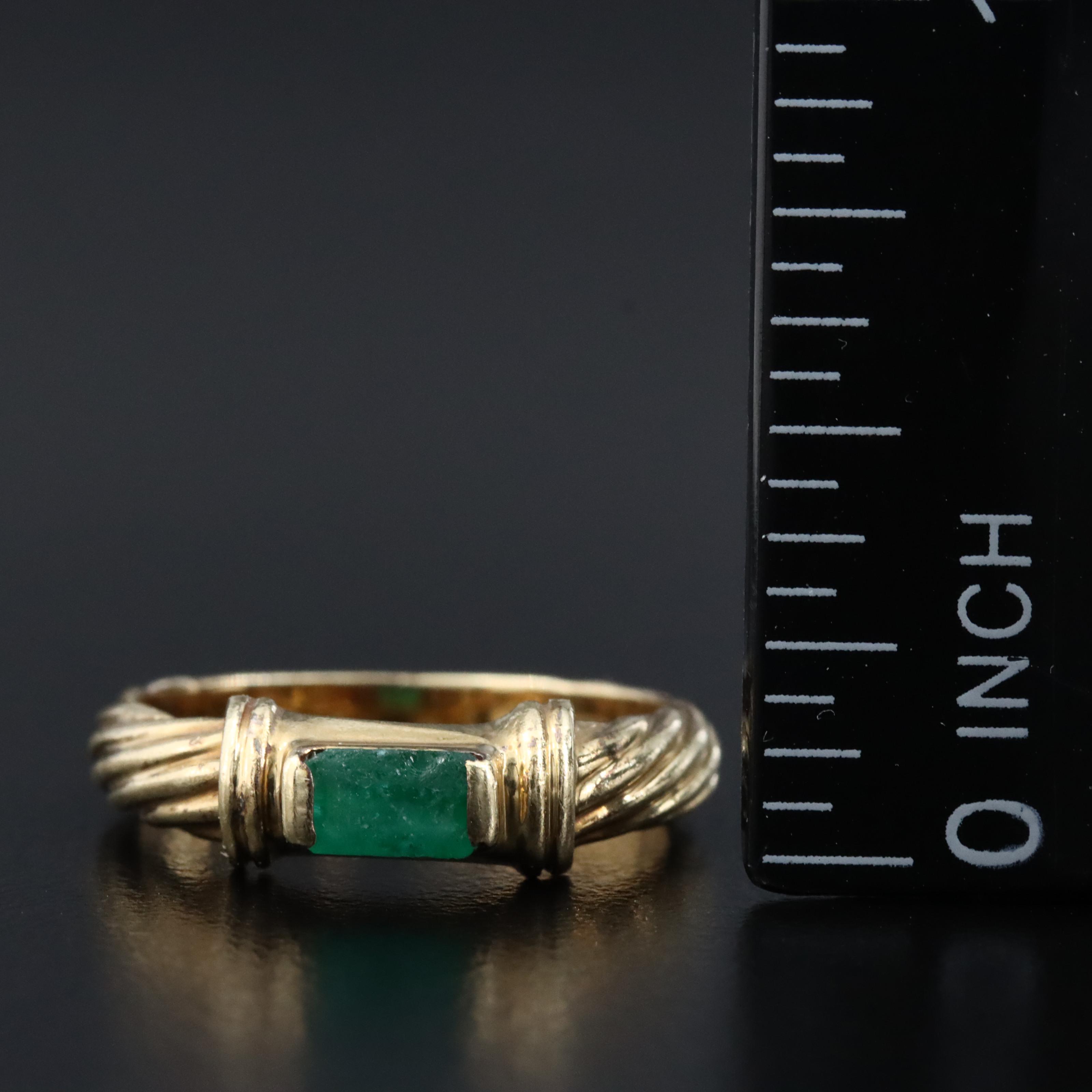 David Yurman Metro 14K Emerald Ring