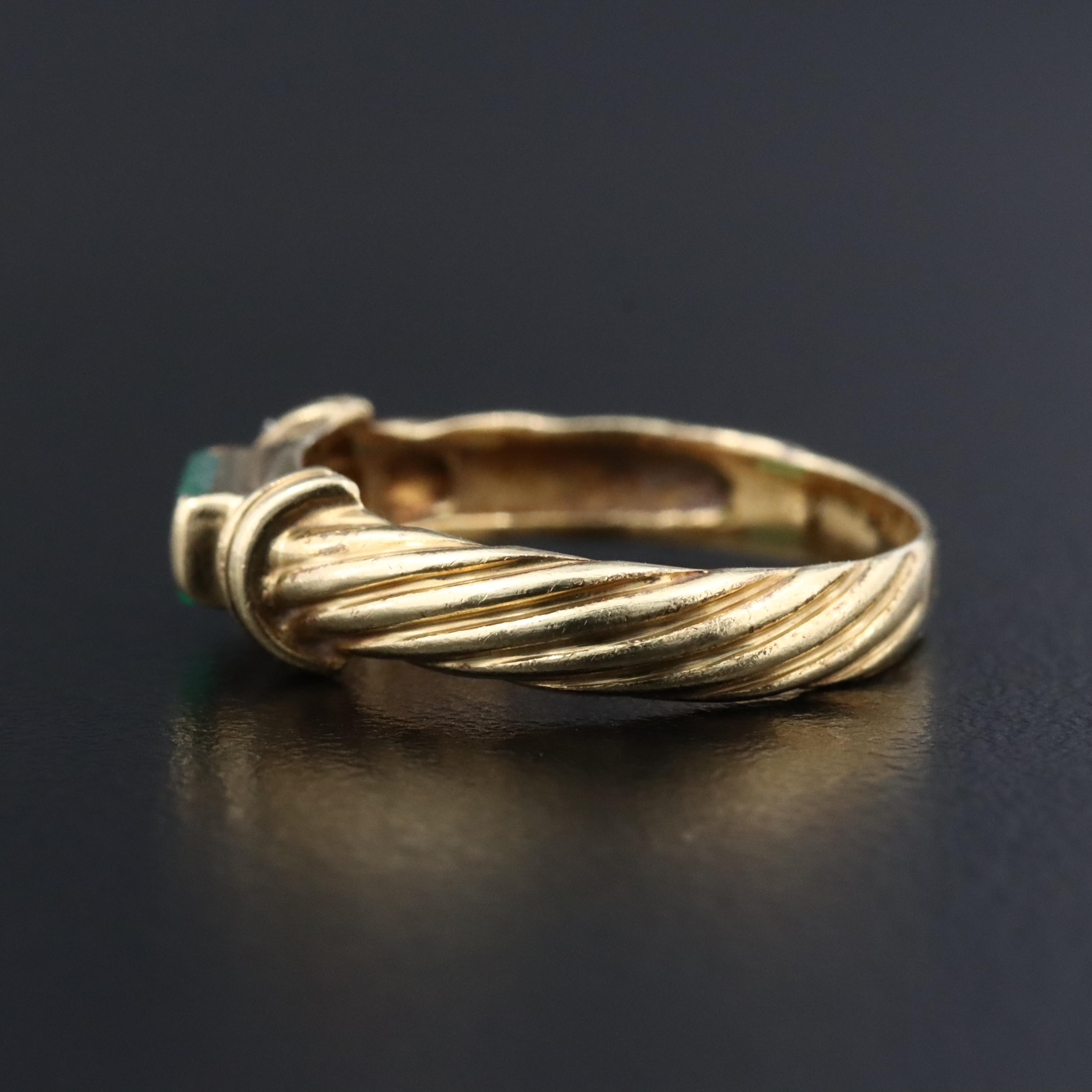 David Yurman Metro 14K Emerald Ring