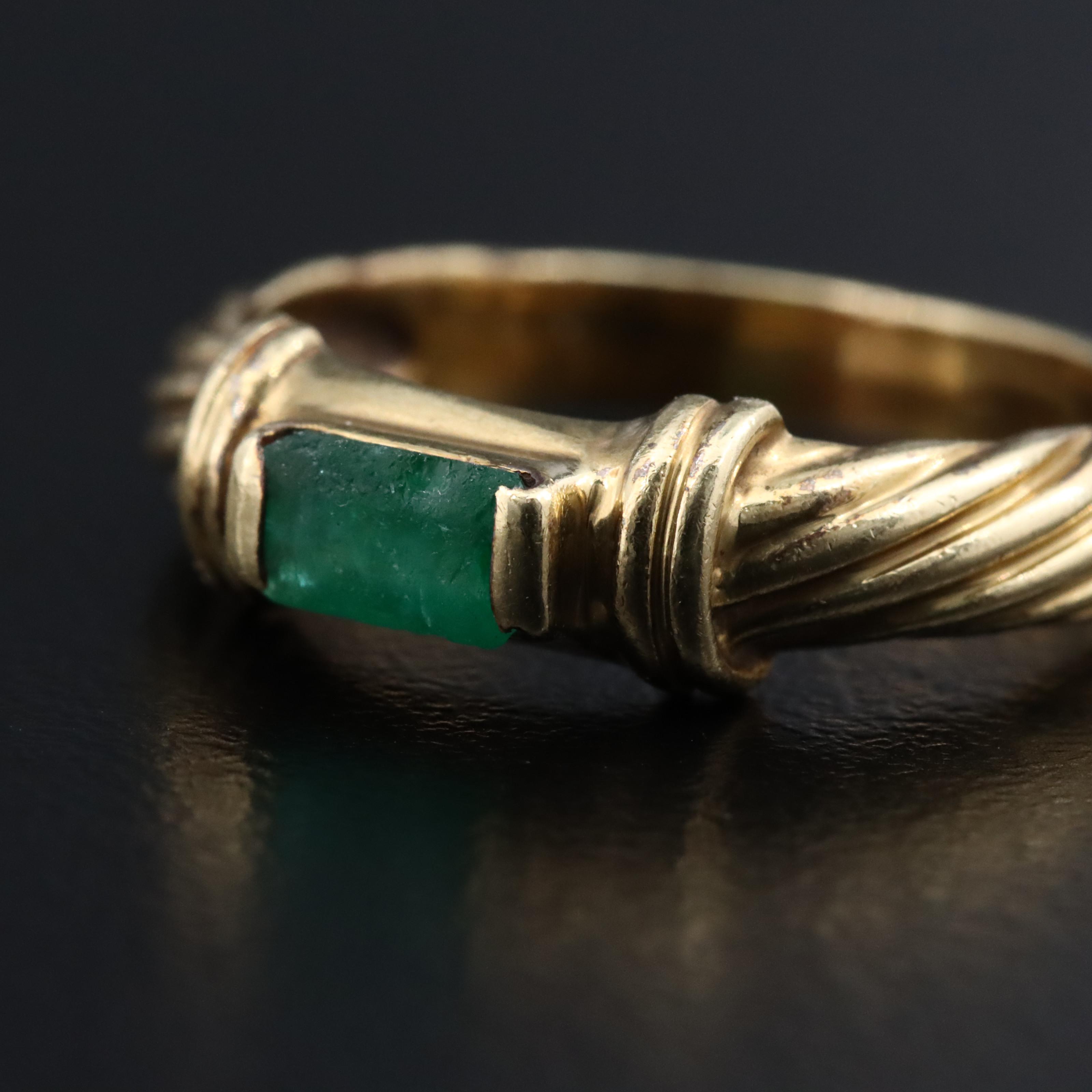 David Yurman Metro 14K Emerald Ring