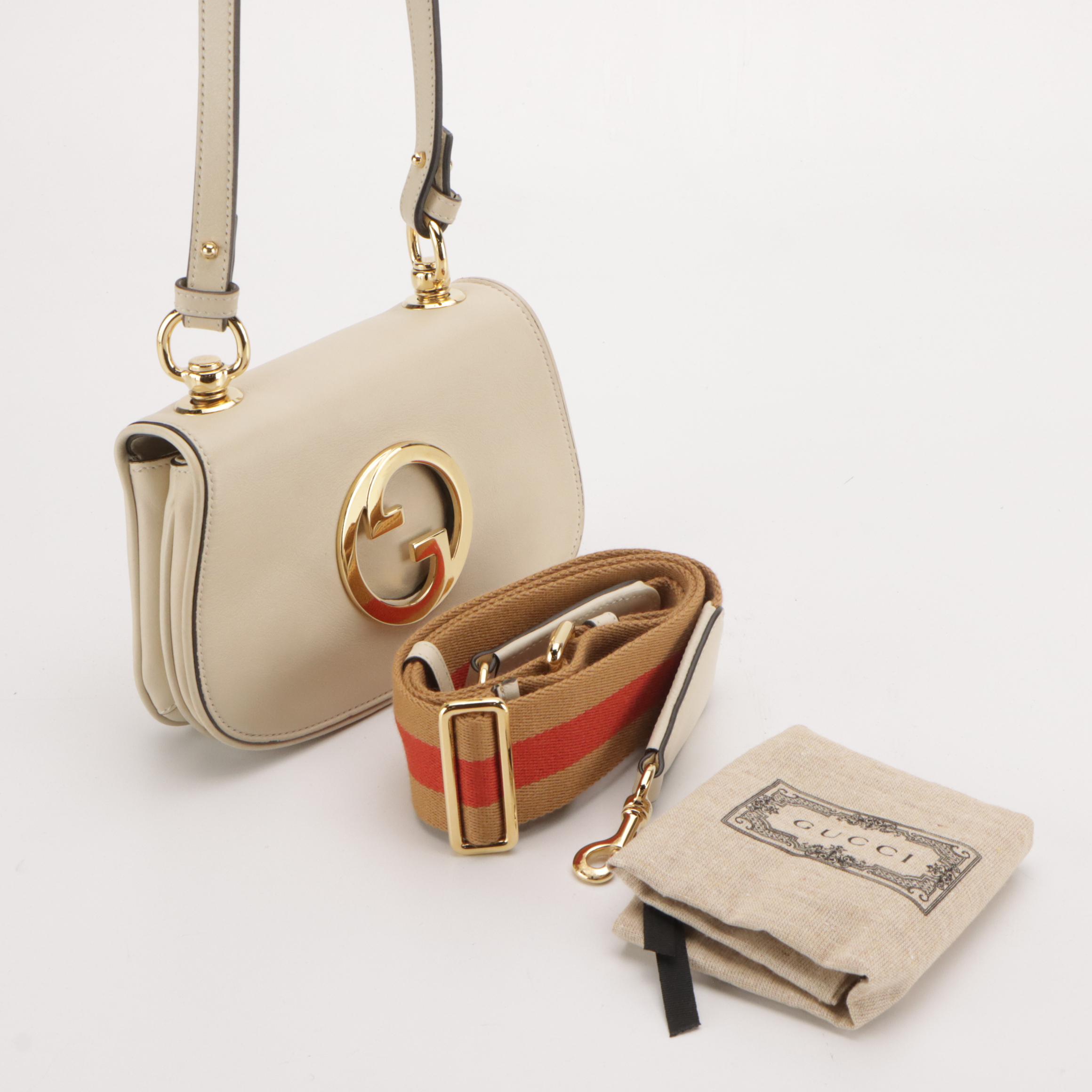 Gucci Mini Blondie Two-Way Crossbody Bag in Ivory Calfskin Leather