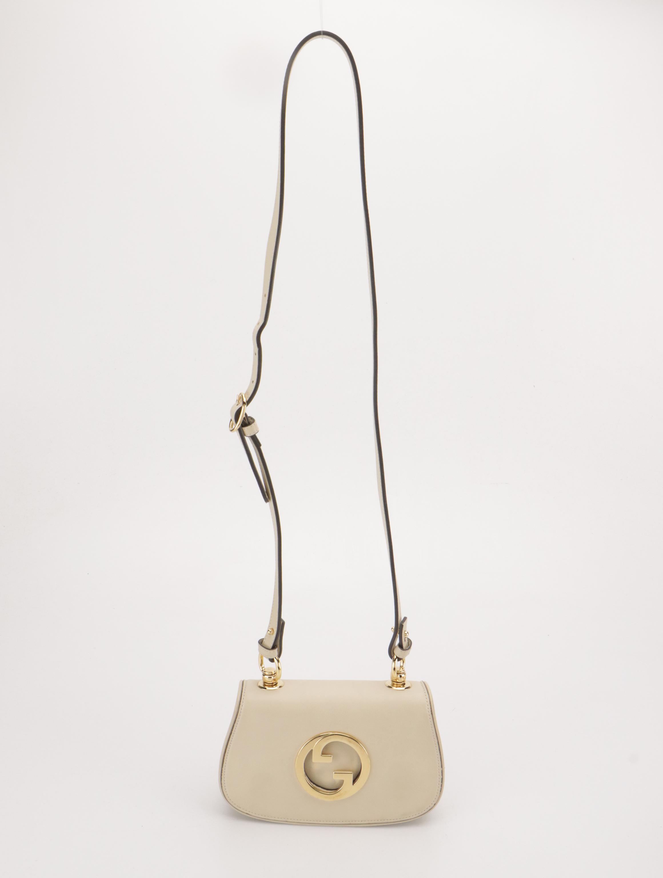 Gucci Mini Blondie Two-Way Crossbody Bag in Ivory Calfskin Leather