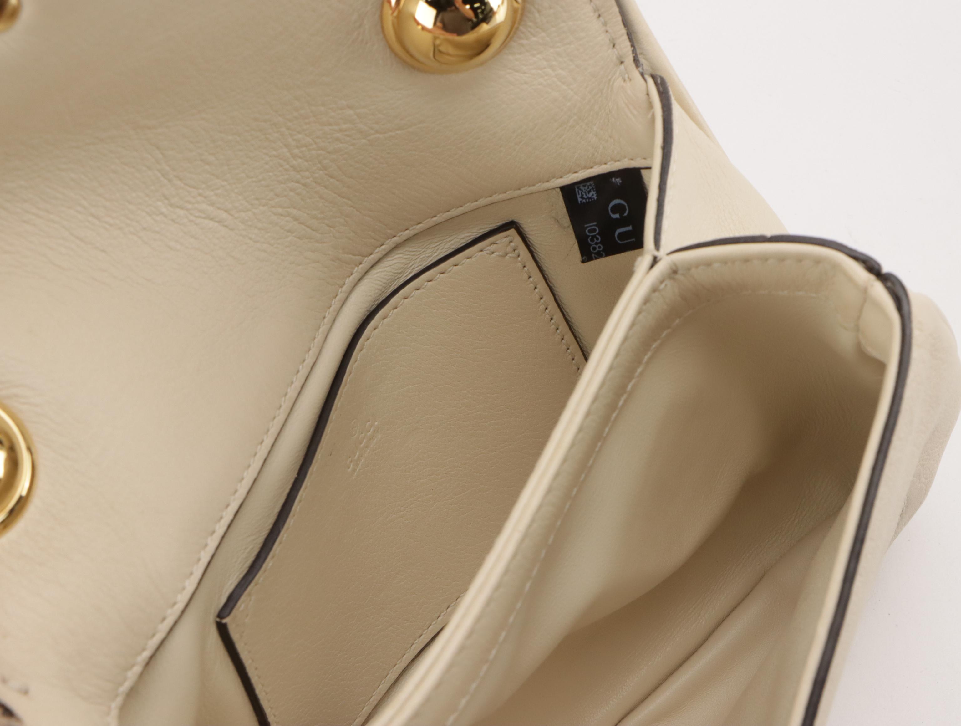 Gucci Mini Blondie Two-Way Crossbody Bag in Ivory Calfskin Leather