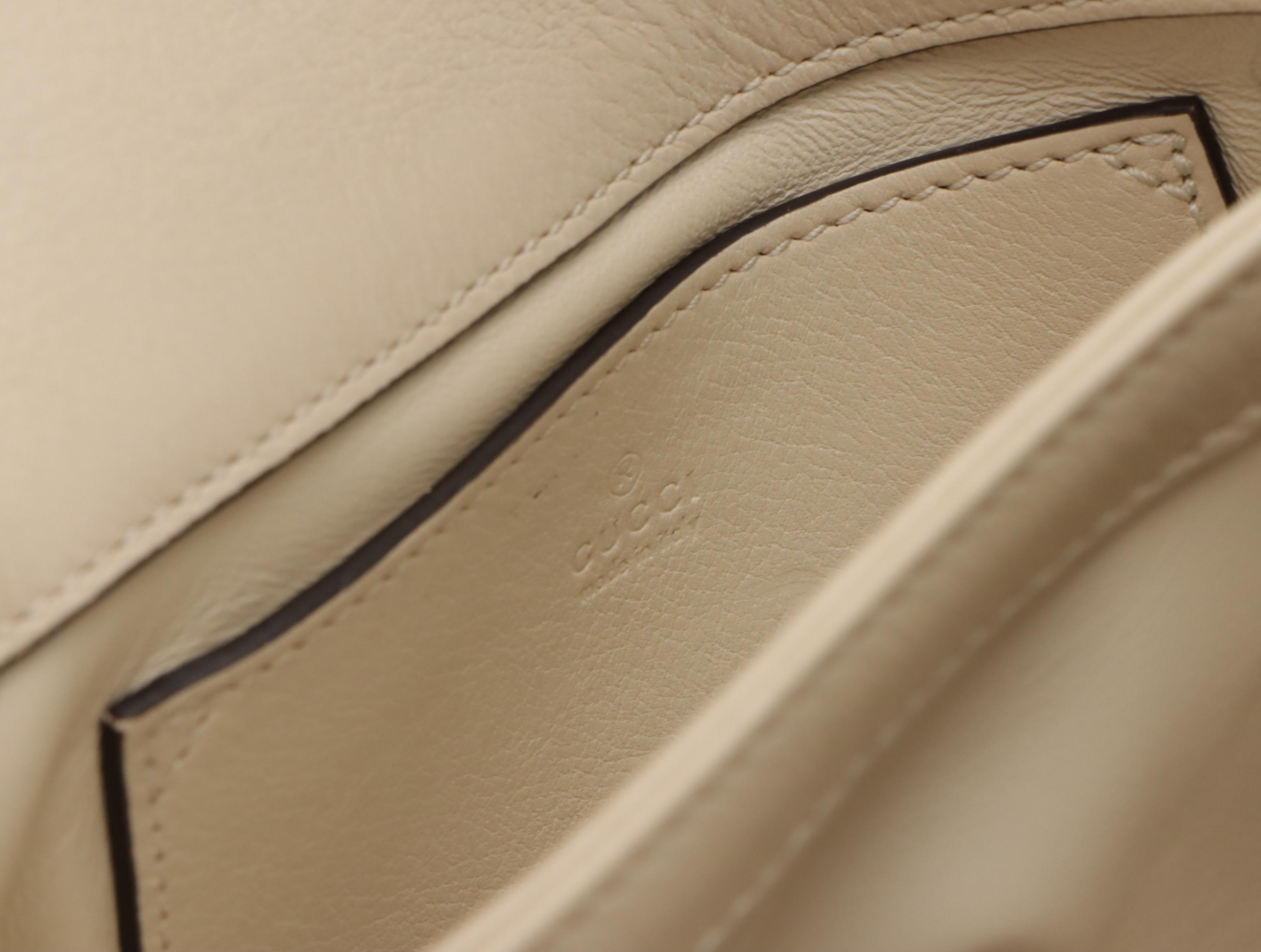 Gucci Mini Blondie Two-Way Crossbody Bag in Ivory Calfskin Leather