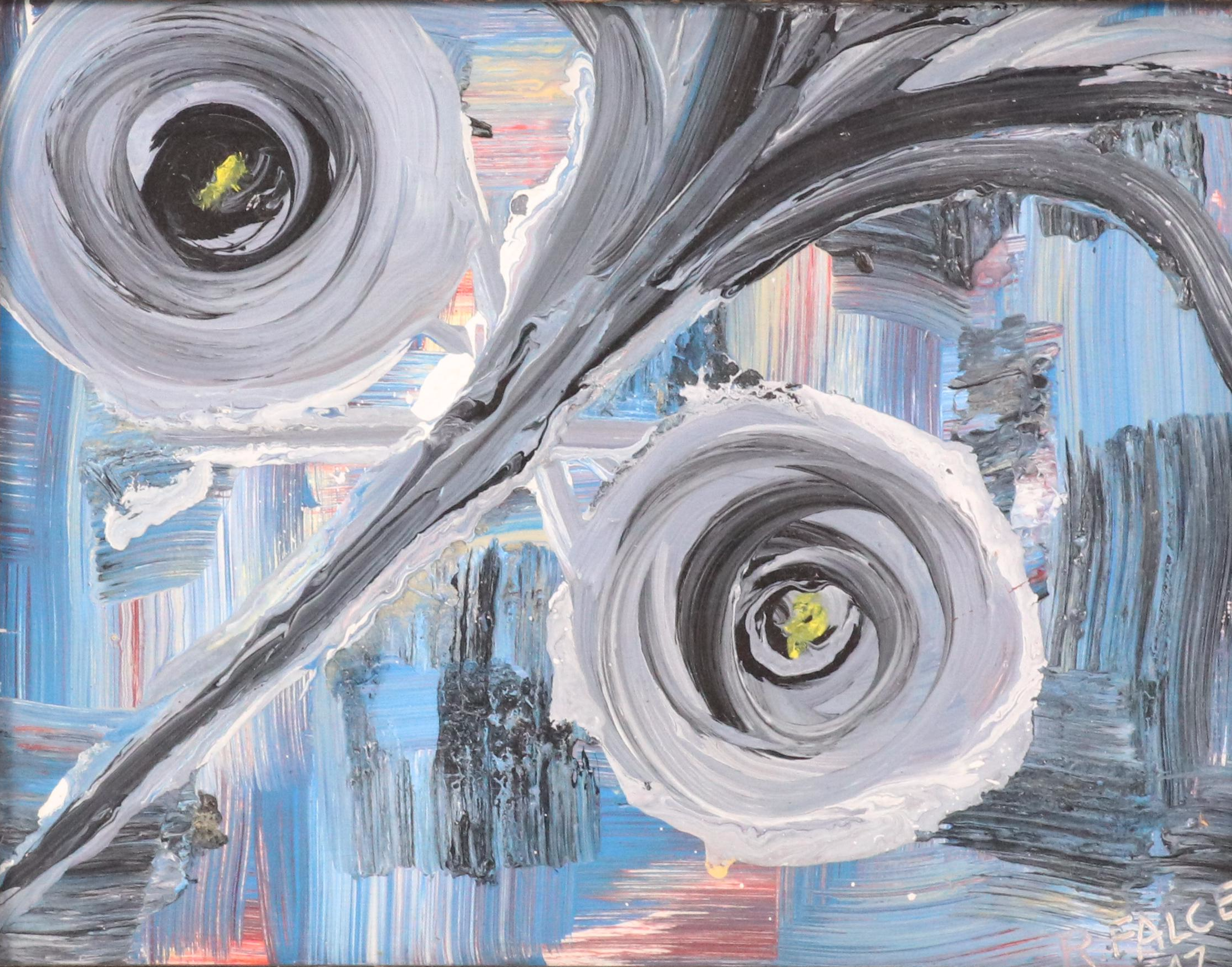 Reynold J. Falce Acrylic Painting "Owl Over Manhattan in the Rain," 1947