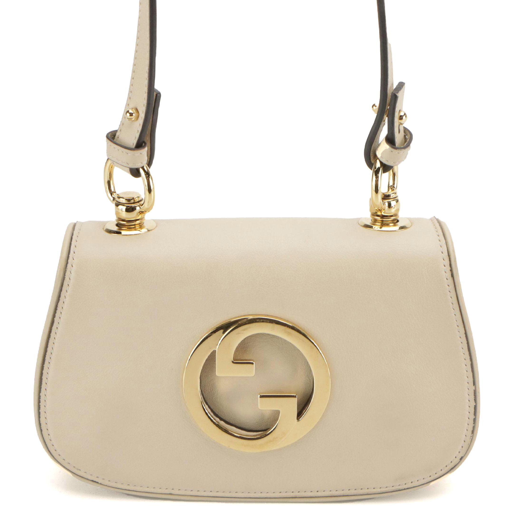 Gucci Mini Blondie Two-Way Crossbody Bag in Ivory Calfskin Leather