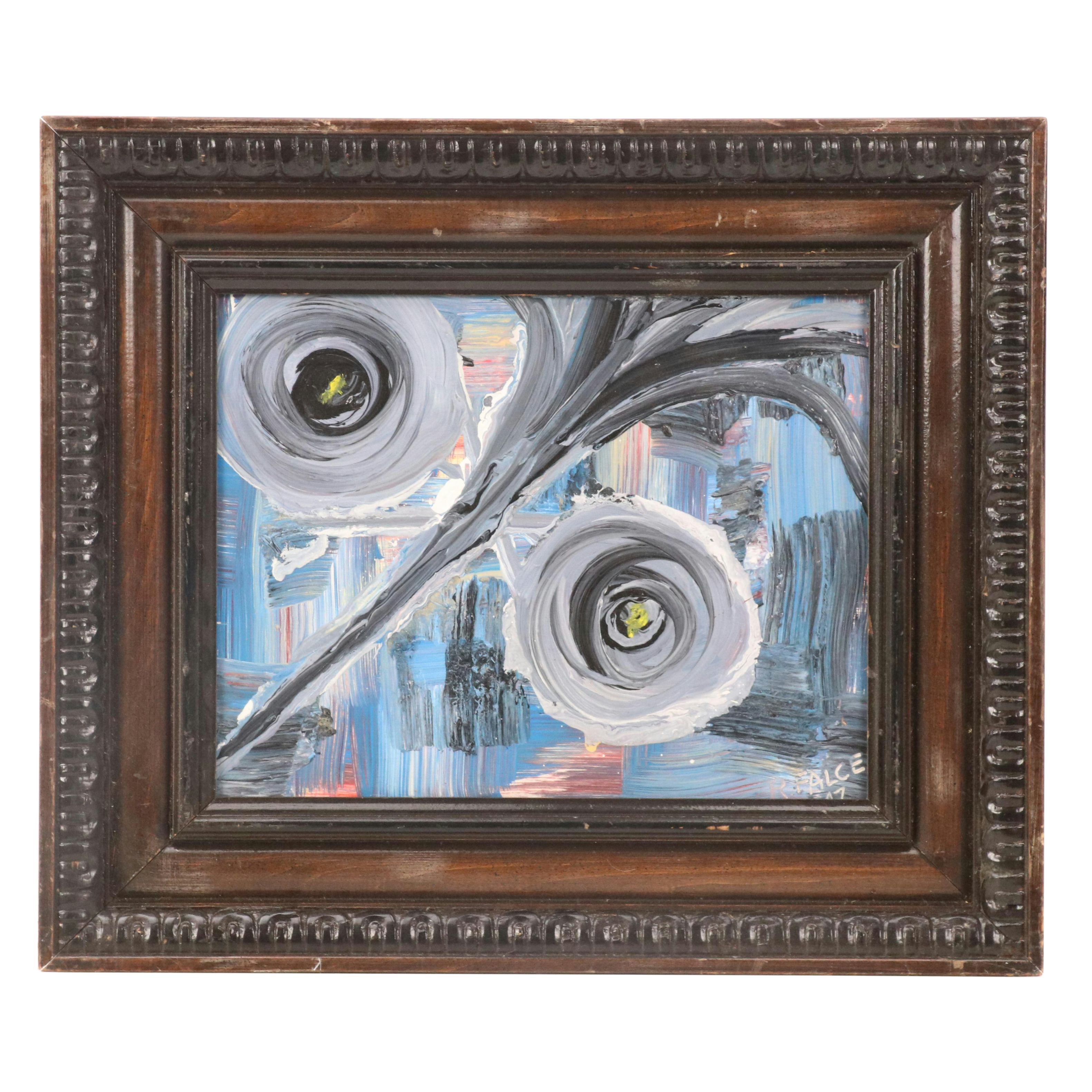 Reynold J. Falce Acrylic Painting "Owl Over Manhattan in the Rain," 1947