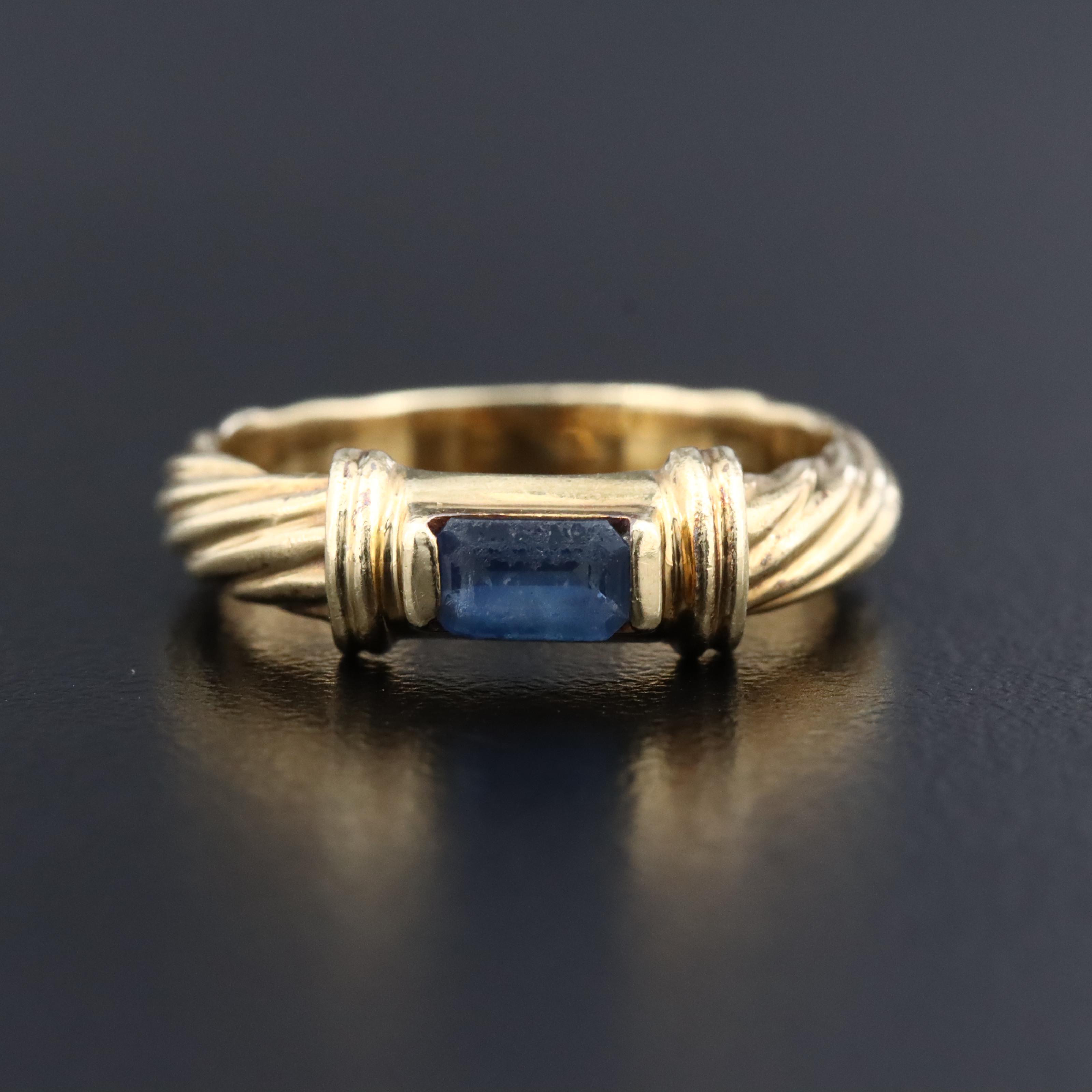 David Yurman Metro 14K Sapphire Ring