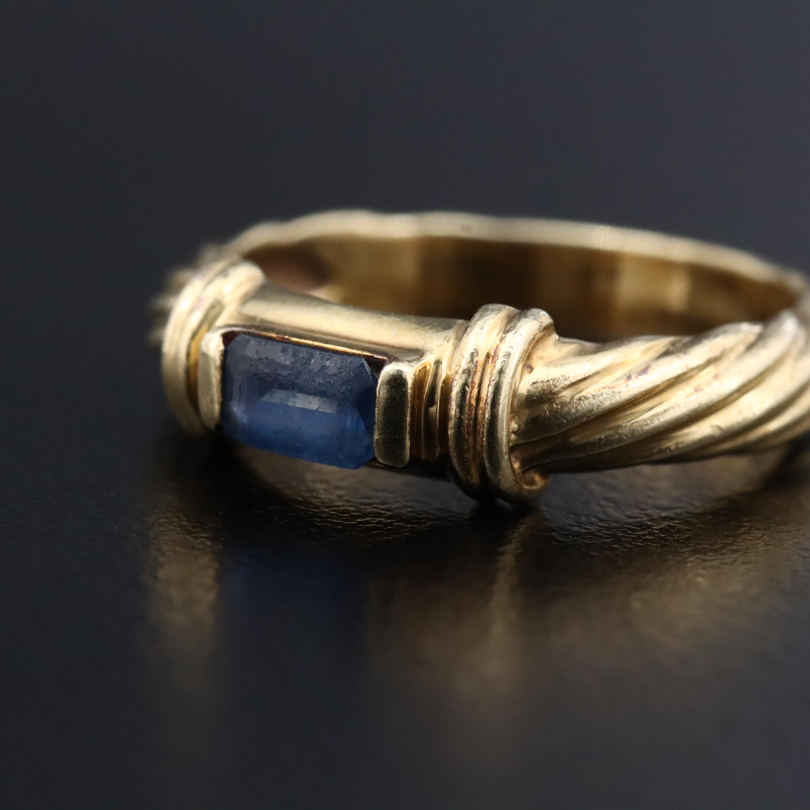 David Yurman Metro 14K Sapphire Ring