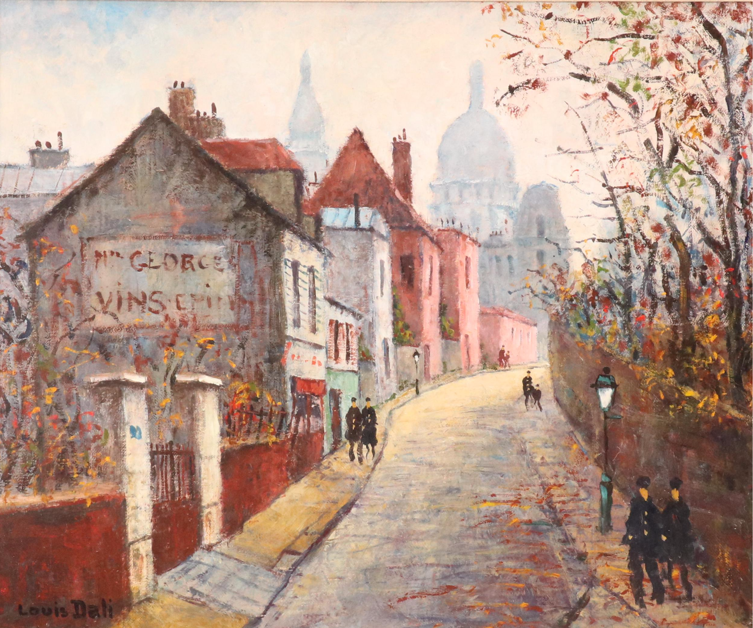 Louis Dali Parisian Oil Painting "Rue de l'Abreuvoir"