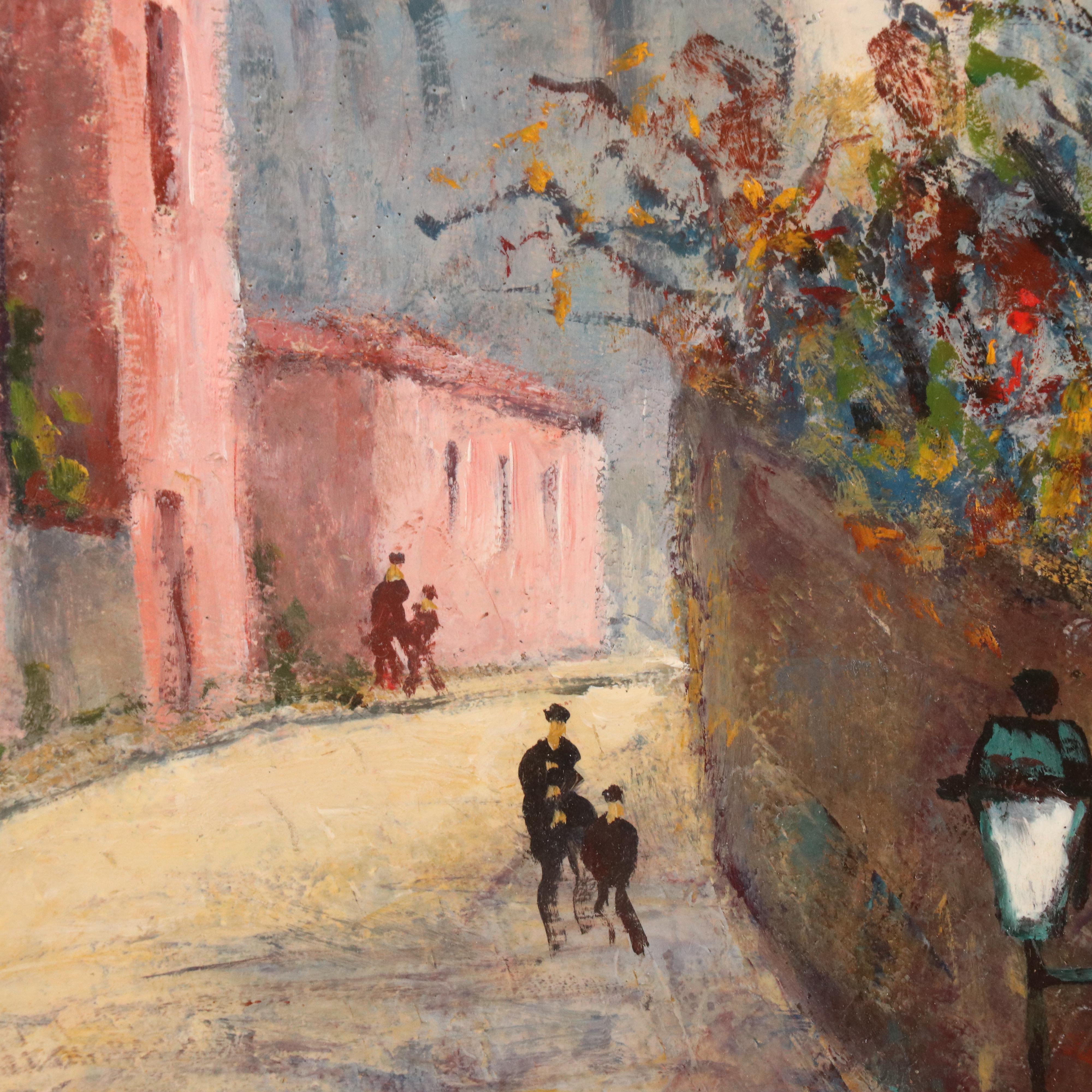 Louis Dali Parisian Oil Painting "Rue de l'Abreuvoir"