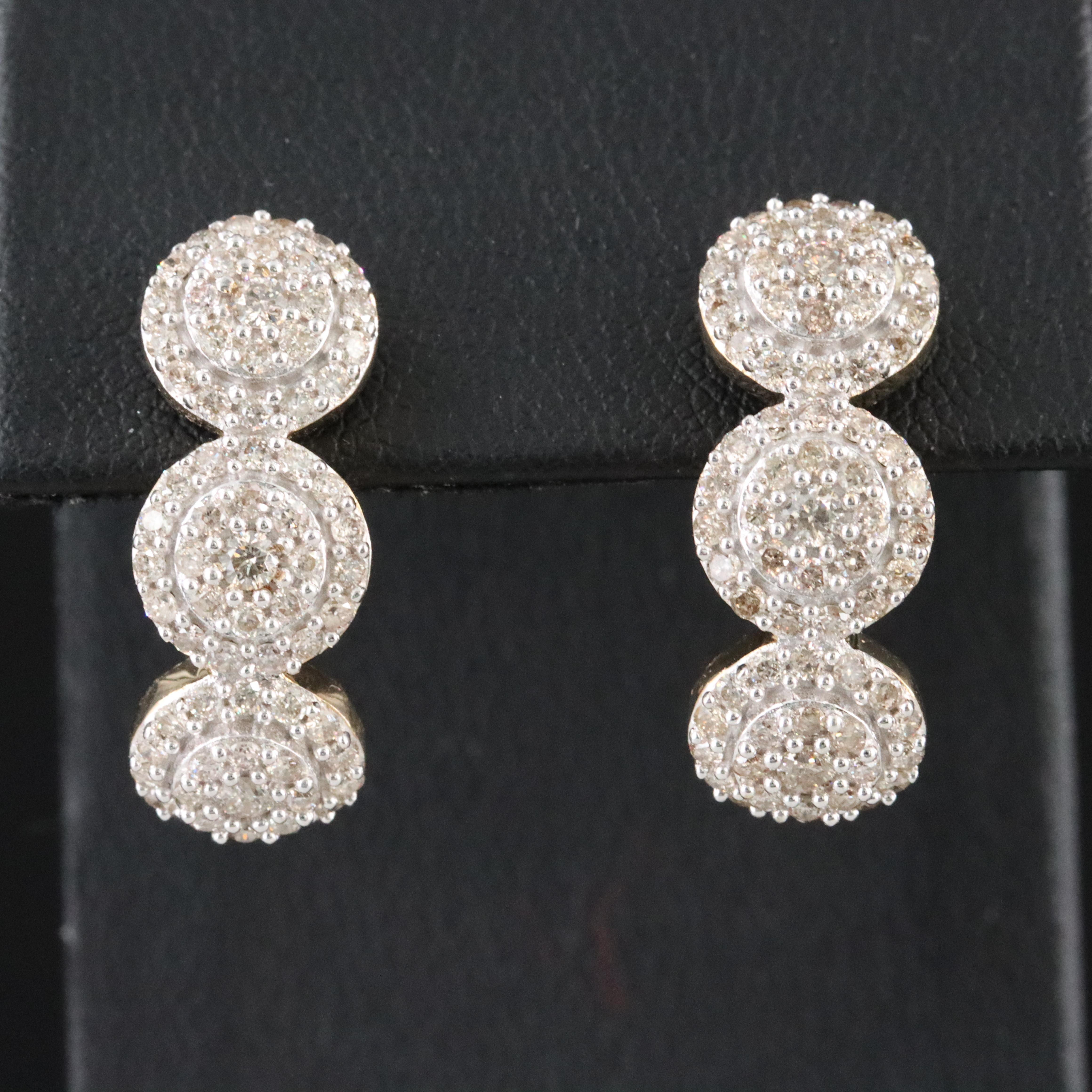 10K 1.53 CTW Diamond J Hoop Earrings