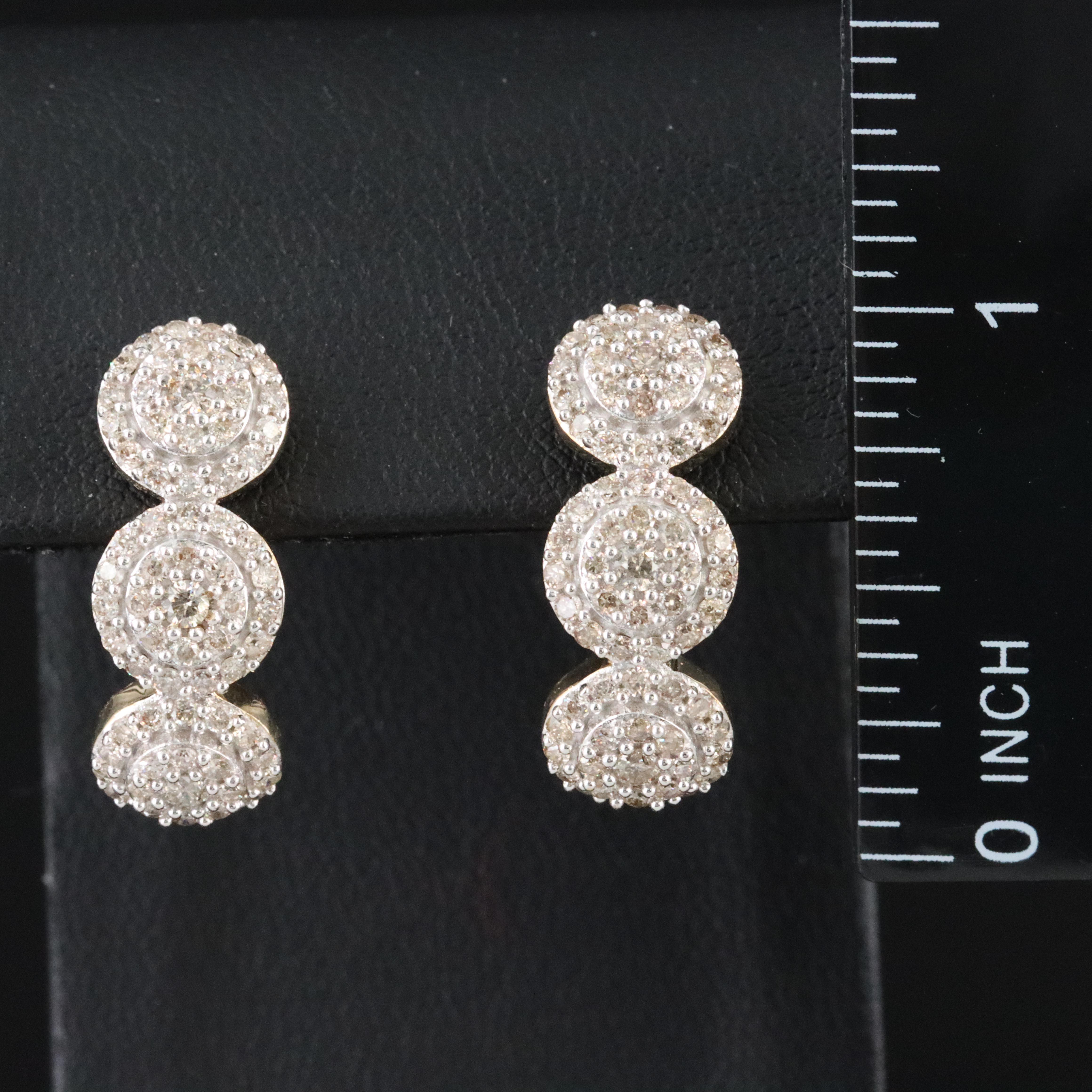 10K 1.53 CTW Diamond J Hoop Earrings