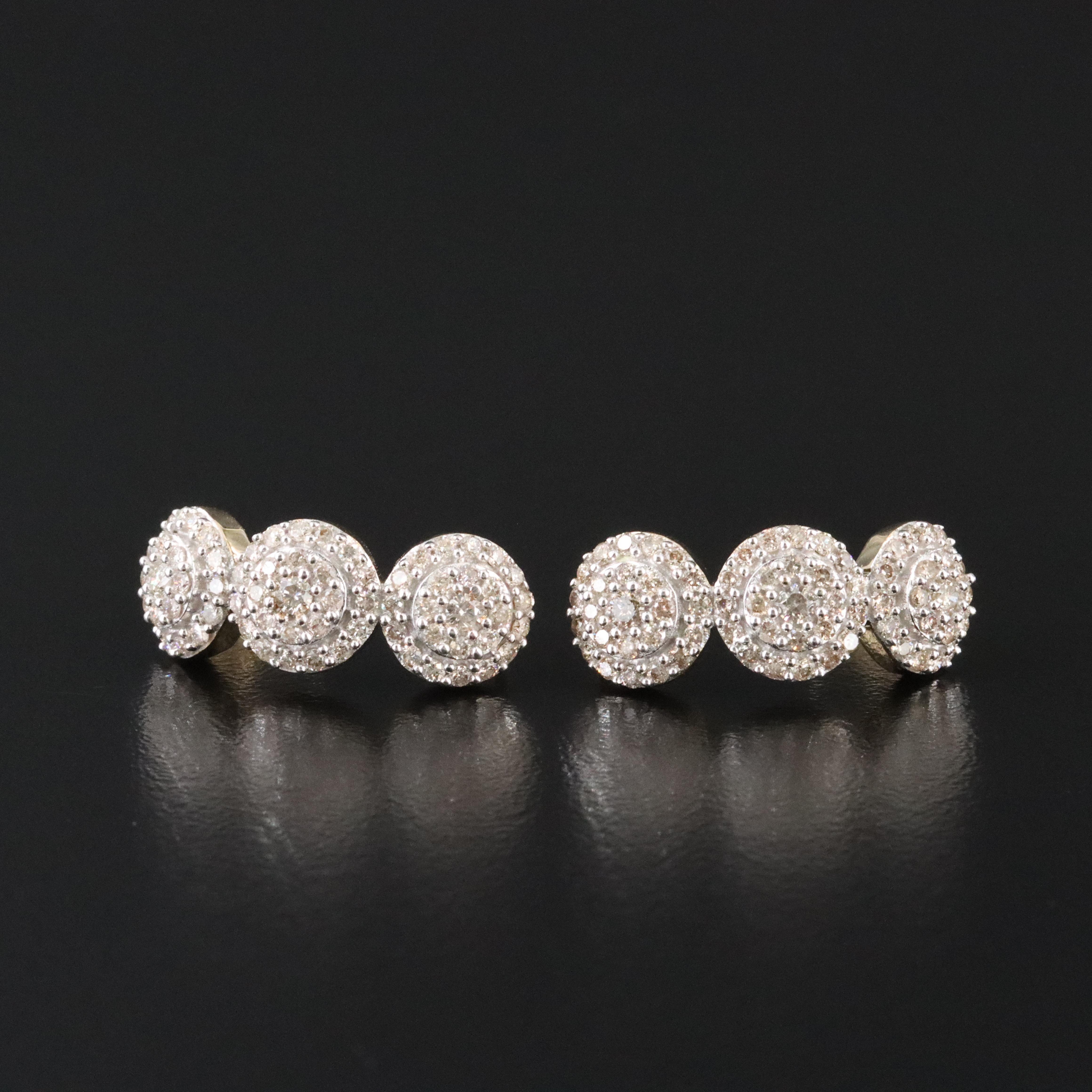 10K 1.53 CTW Diamond J Hoop Earrings