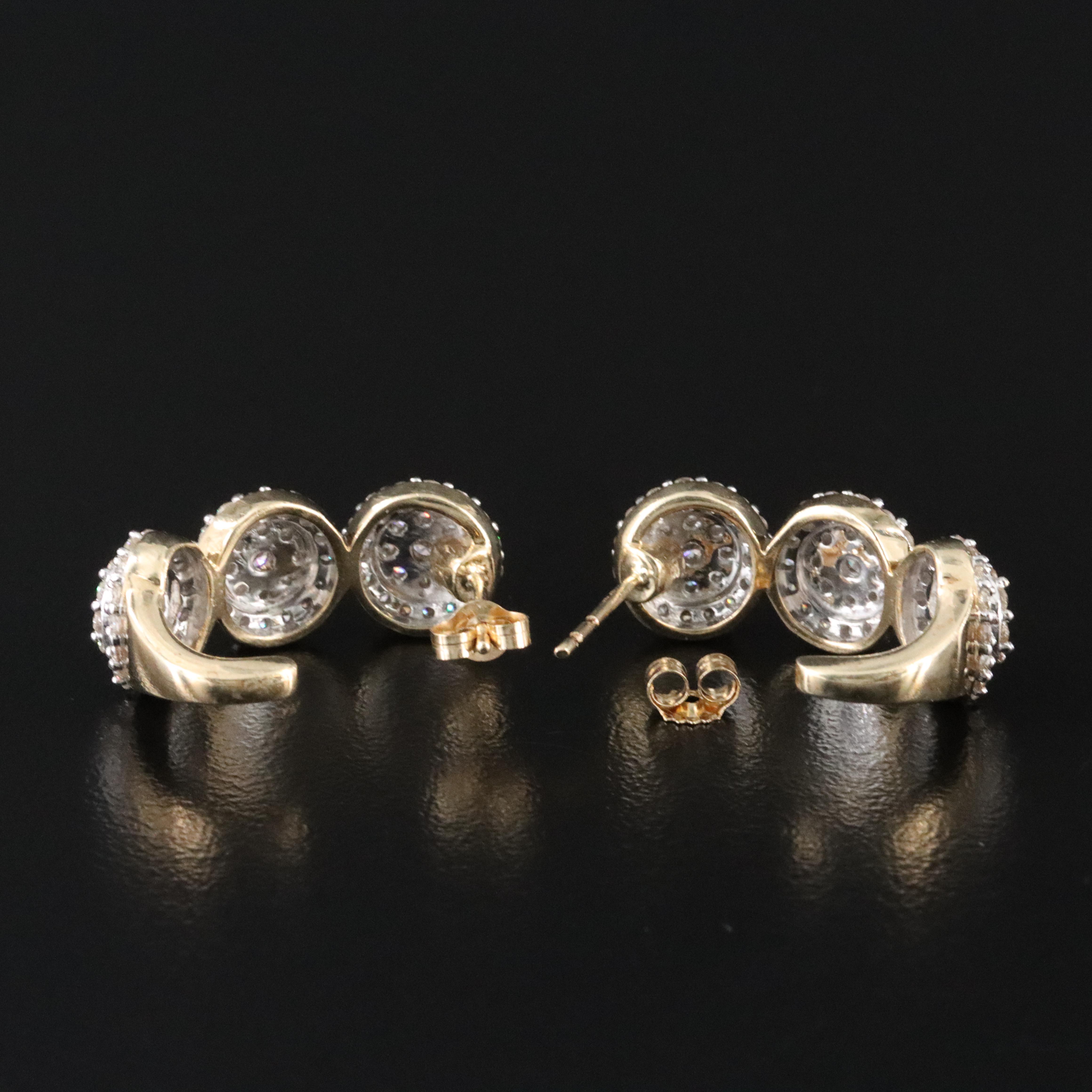 10K 1.53 CTW Diamond J Hoop Earrings