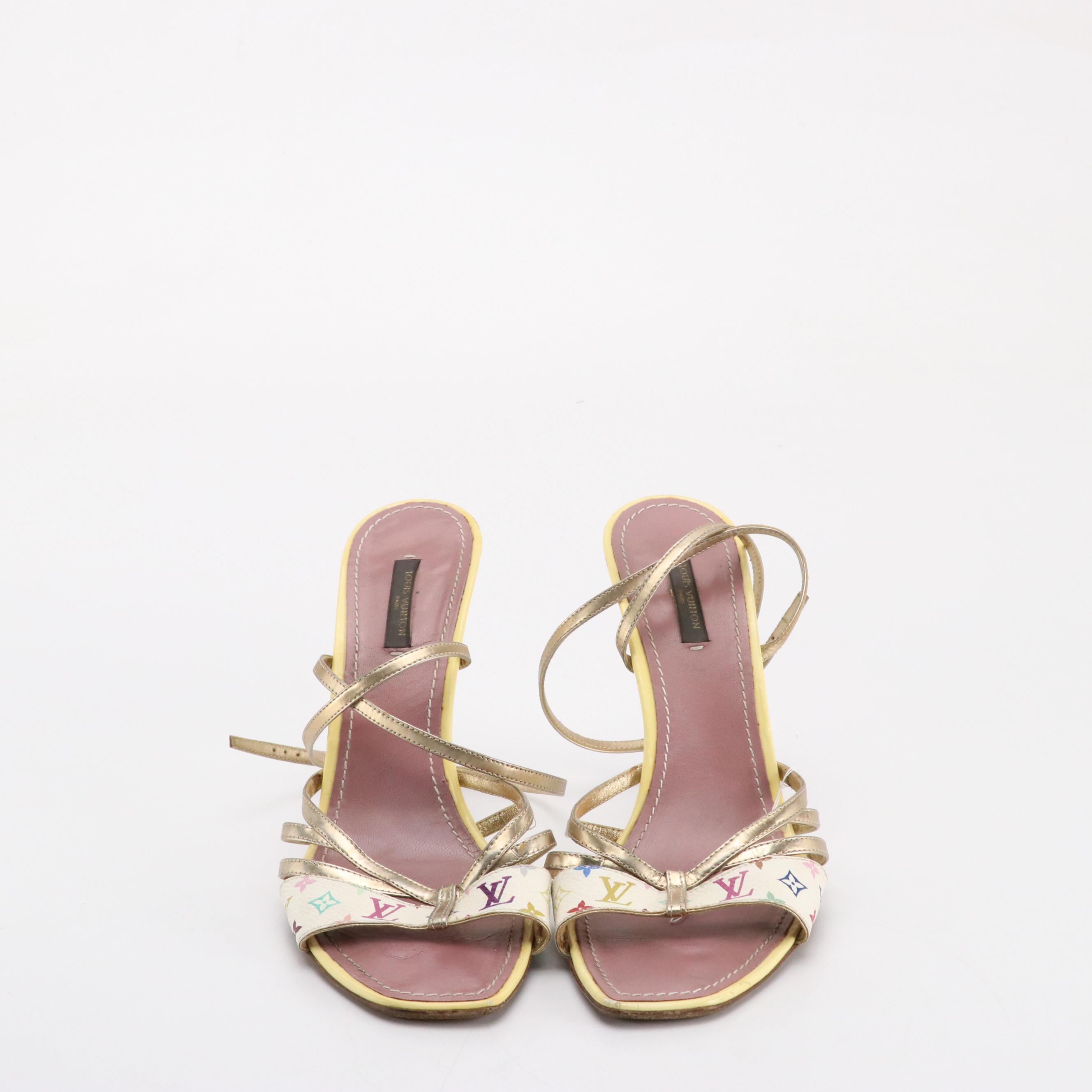 Louis Vuitton Multicolore Monogram and Patent Leather Sandals