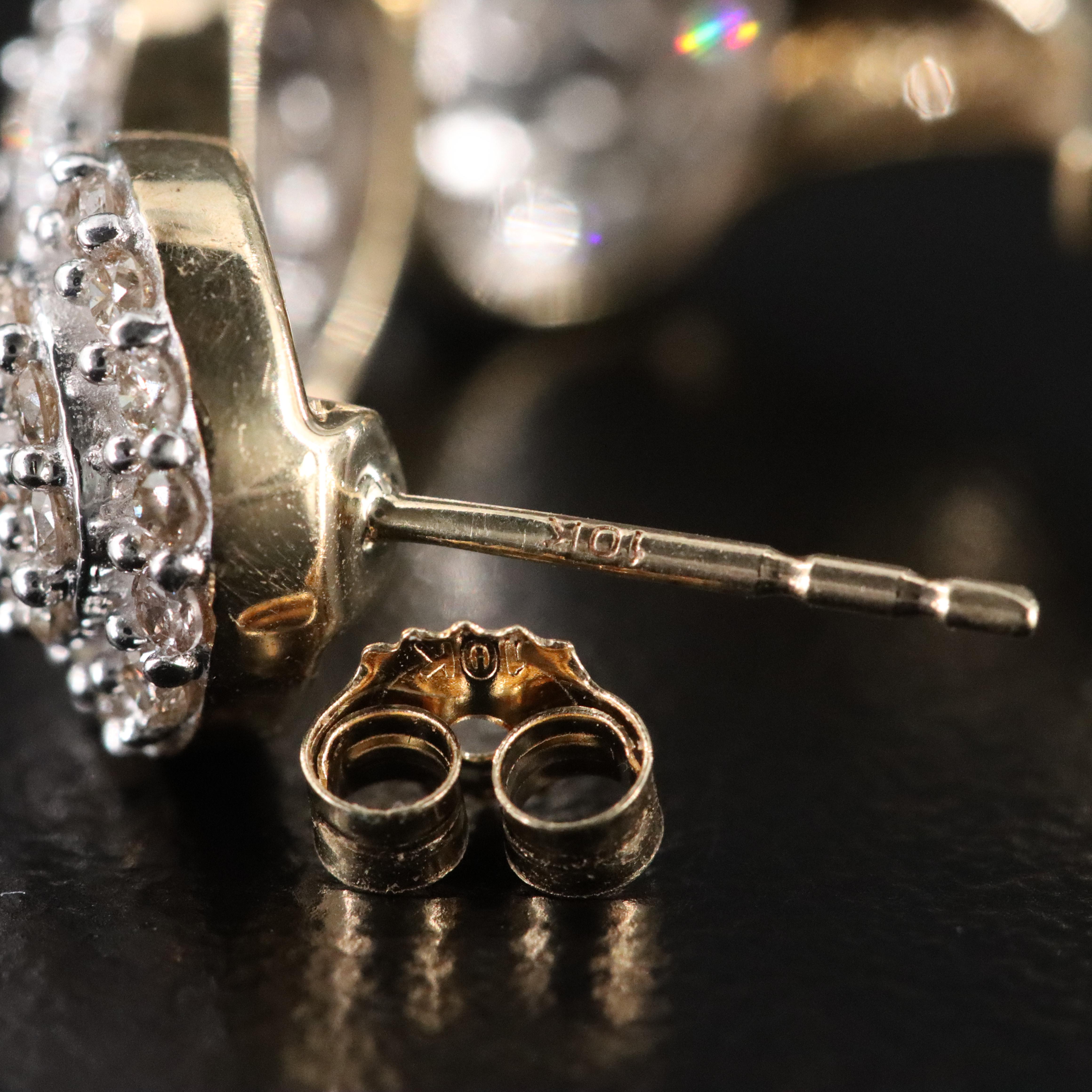 10K 1.53 CTW Diamond J Hoop Earrings