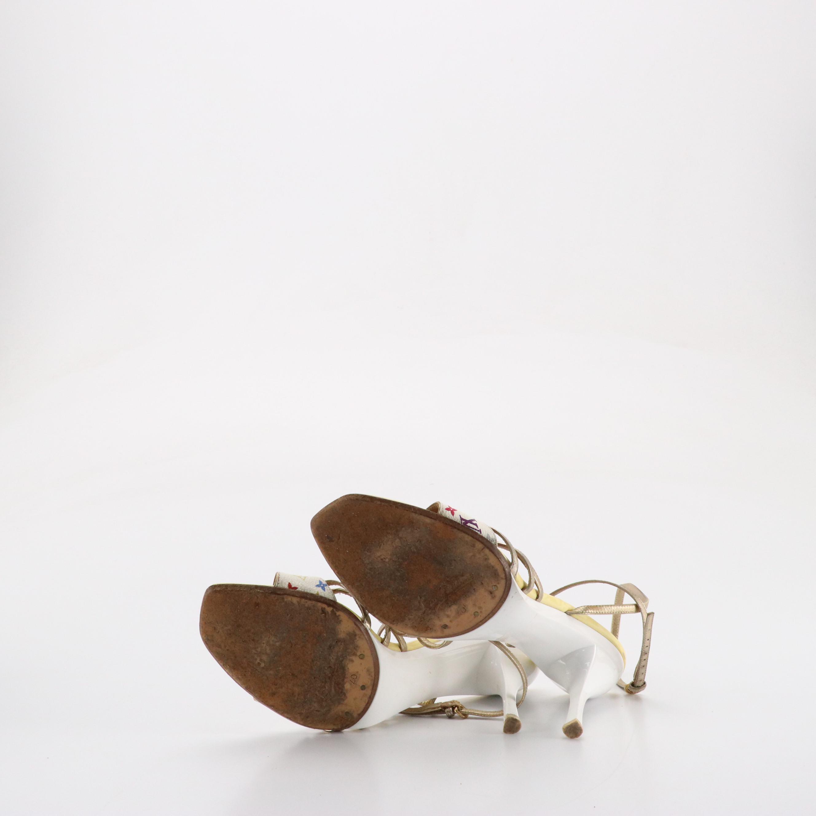 Louis Vuitton Multicolore Monogram and Patent Leather Sandals